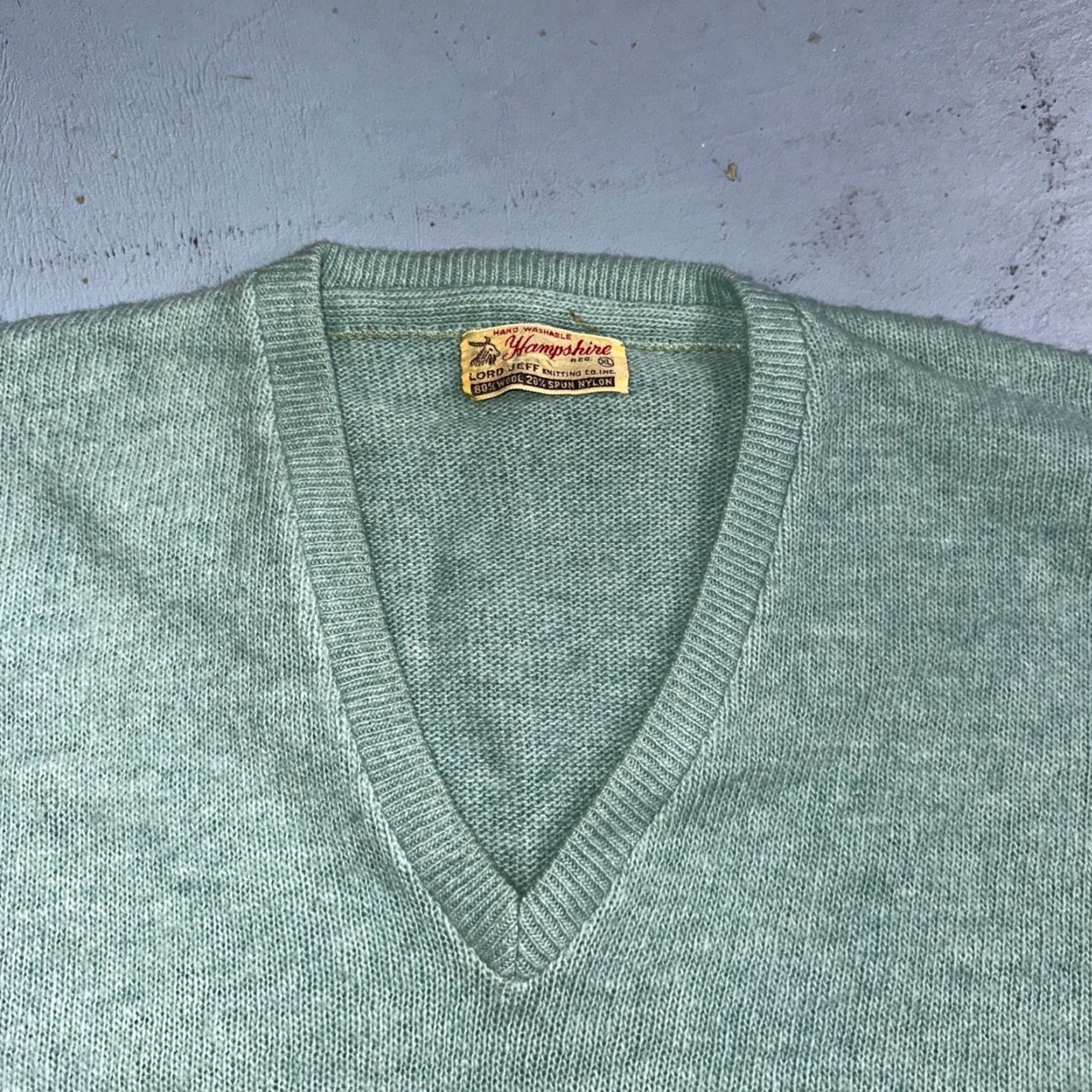 Altea VINTAGE Lord Jeff Knit Shirt 1950s Rockabilly Teal Green XL Men’s Wool Knit 1950s Lord Jeff Mens XL Teal Green Rockabilly Knit Shirt Size US XL / EU 56 / 4 - 3 Thumbnail