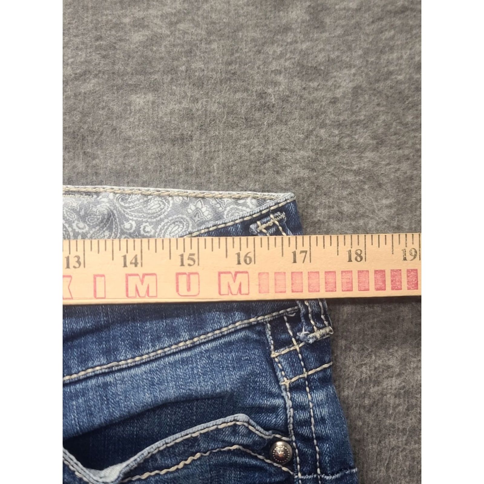 Ariat Ariat REAL Denim Jeans Womens 32x32 Regular Bootcut Stretch Distressed Blue Cotton Denim 5-Pocket Design Cowboy Horse Rodeo Cowgirl - Mens/Womens Size 24" / US 00 / IT 34 - 3 Thumbnail