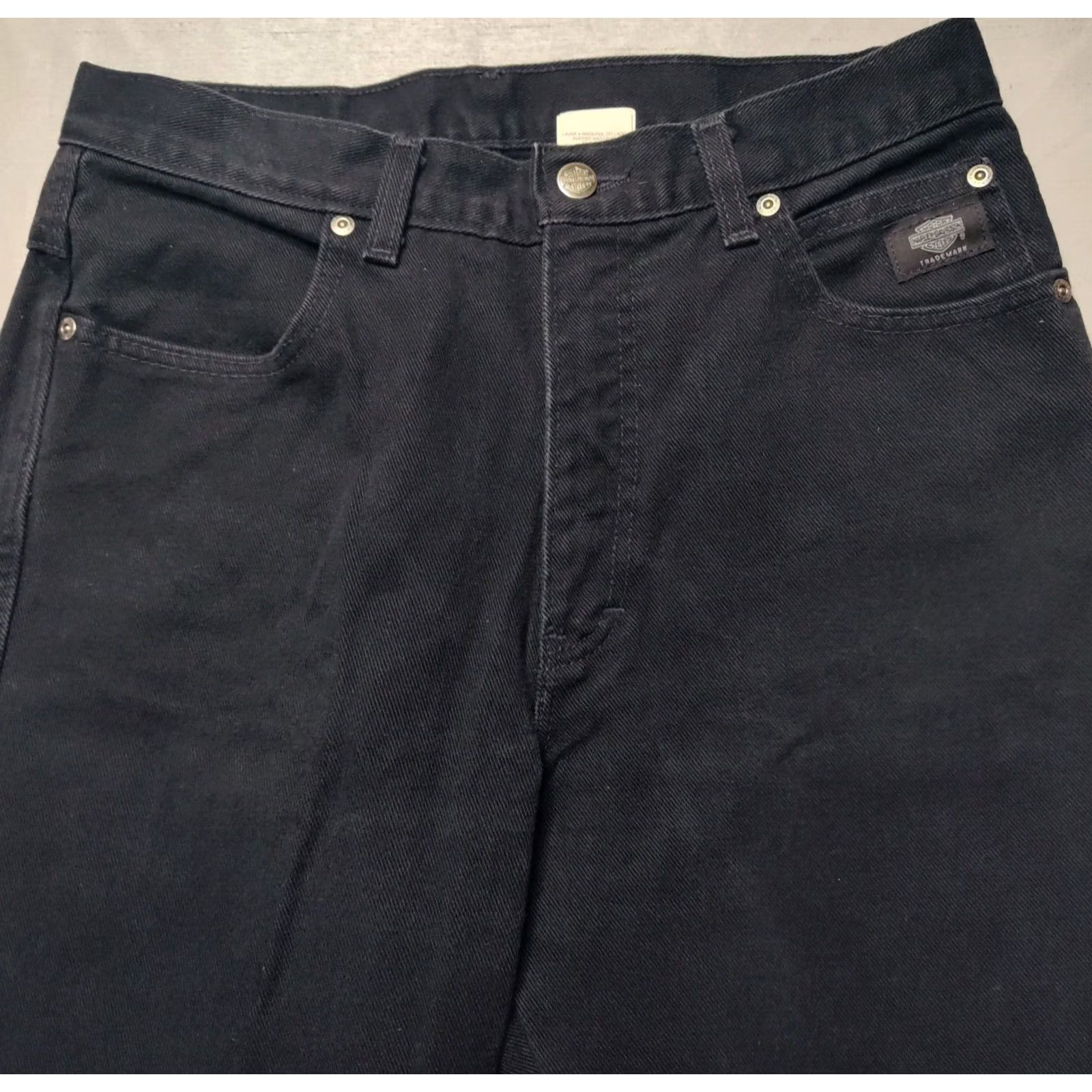 Harley Davidson VINTAGE Harley-Davidson Women Bootcut Jeans 10R Black Denim 32 Made In USA Size 32" / US 10 / IT 46 - 4 Thumbnail