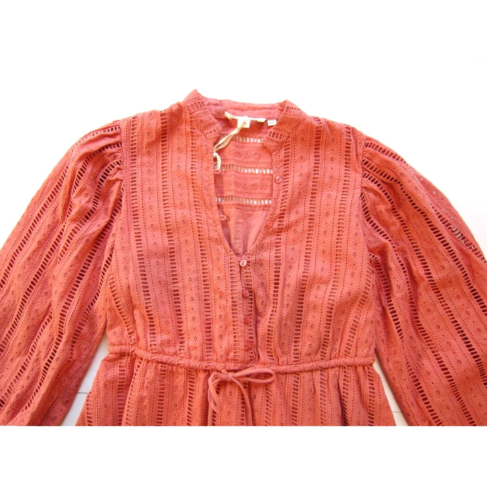 Anthropologie Forever That Girl NWT Pink Cotton Anthropologie Long Sleeve Dress XXS Smocked Knee Length Dress Women Size XXS / US 00 / IT 34 - 4 Thumbnail
