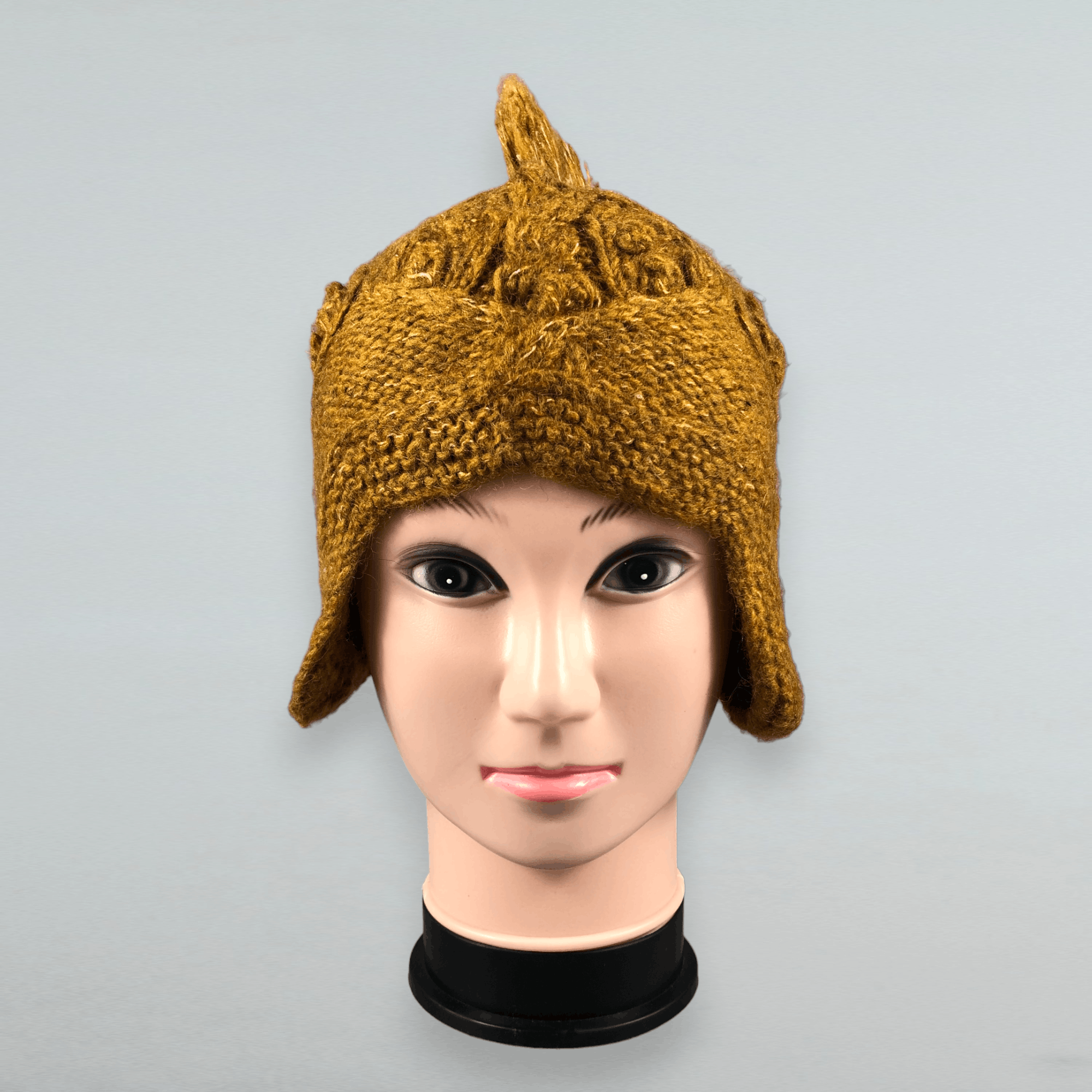 Cable Knit Crochet Earflap Beanie