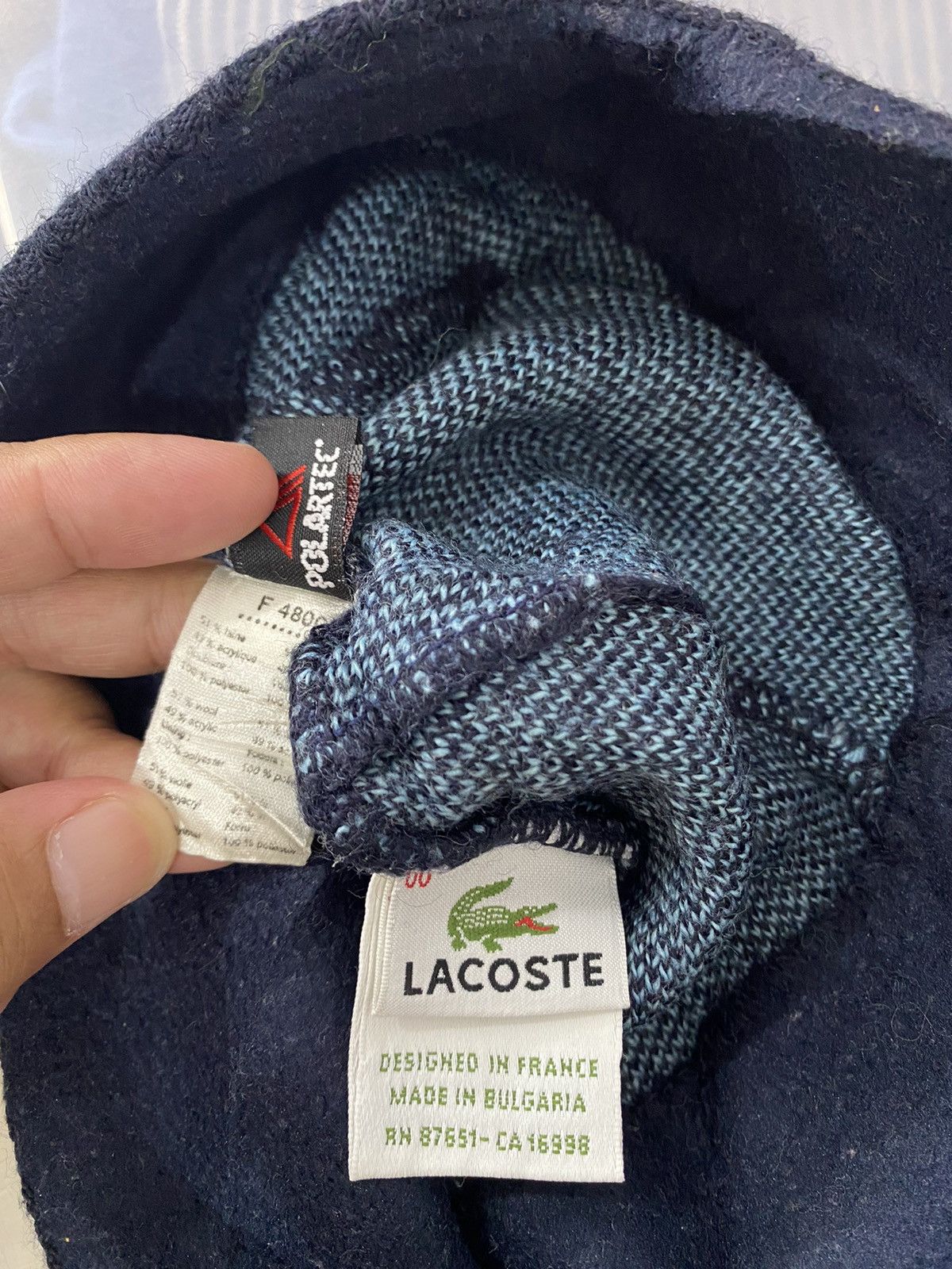 Lacoste 💥VINTAGE LACOSTE Beanie Logo Bulgaria hat Size ONE SIZE - 4 Thumbnail