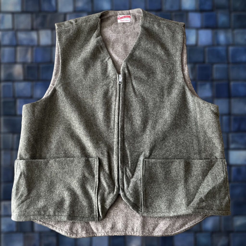 Vintage VINTAGE Tweed Mackinaw Wool Vest TALON ZIPPER Size XL Green Vest Mens Old Western 80s 70s 60s True Vintage Size US XL / EU 56 / 4 - 1 Thumbnail