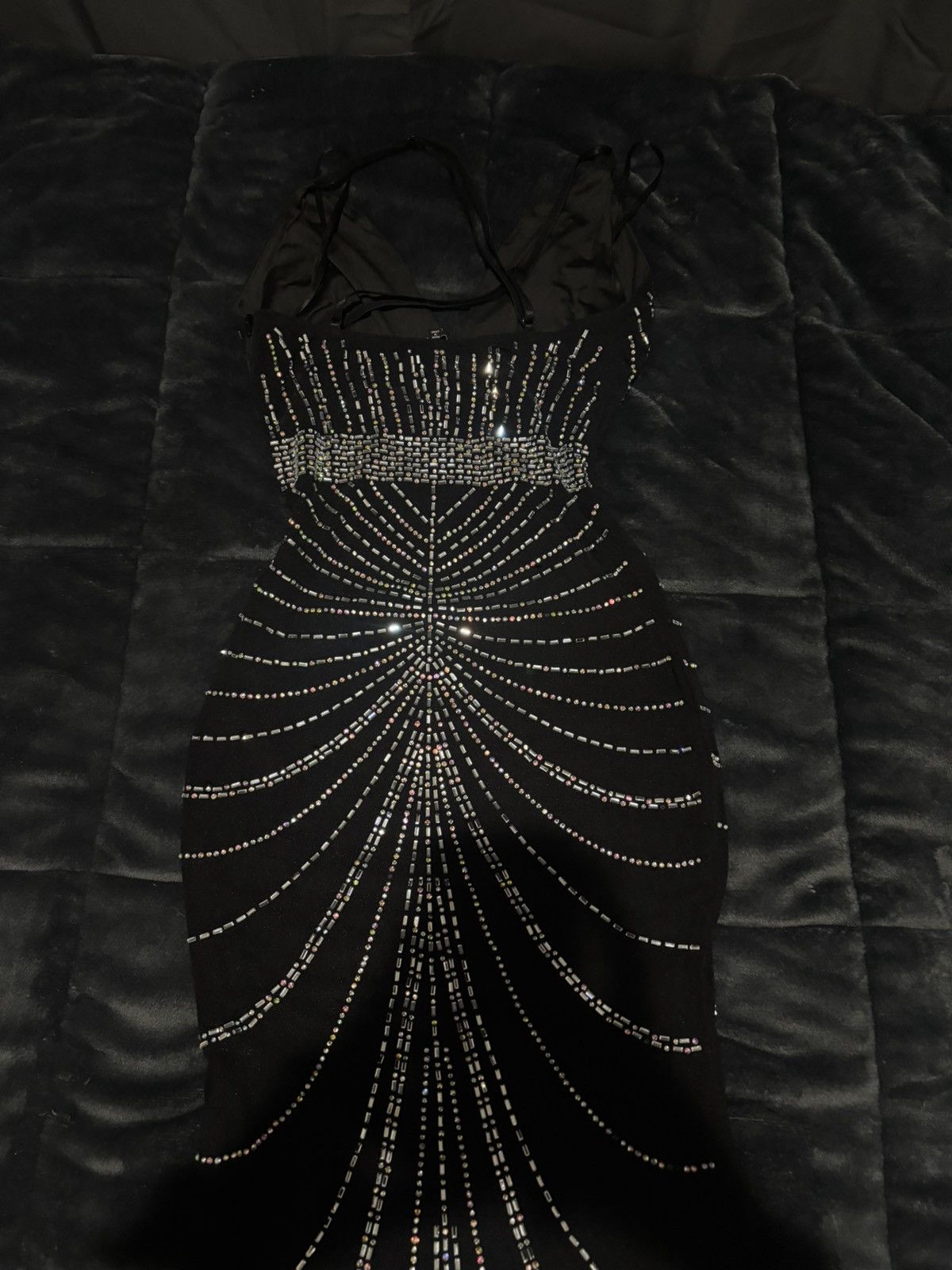 Fashion Nova black and silver beaded bodycon maxi dress Size S / US 4 / IT 40 - 2 Thumbnail