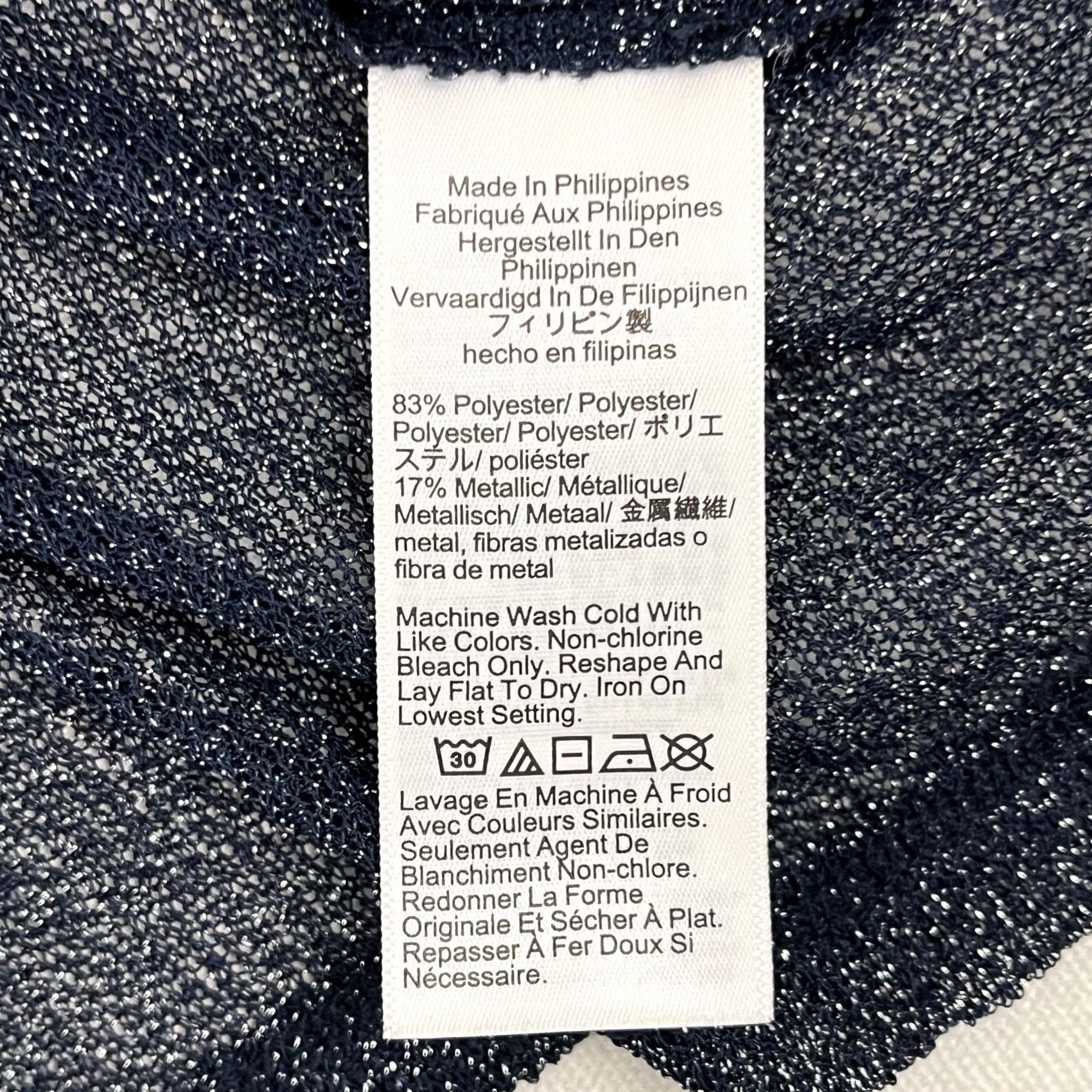 J.Crew J. Crew Blouse Womens L Blue Sheer Metallic Shimmer Boatneck Festival Layer CF674 Size L / US 10 / IT 46 - 6 Thumbnail