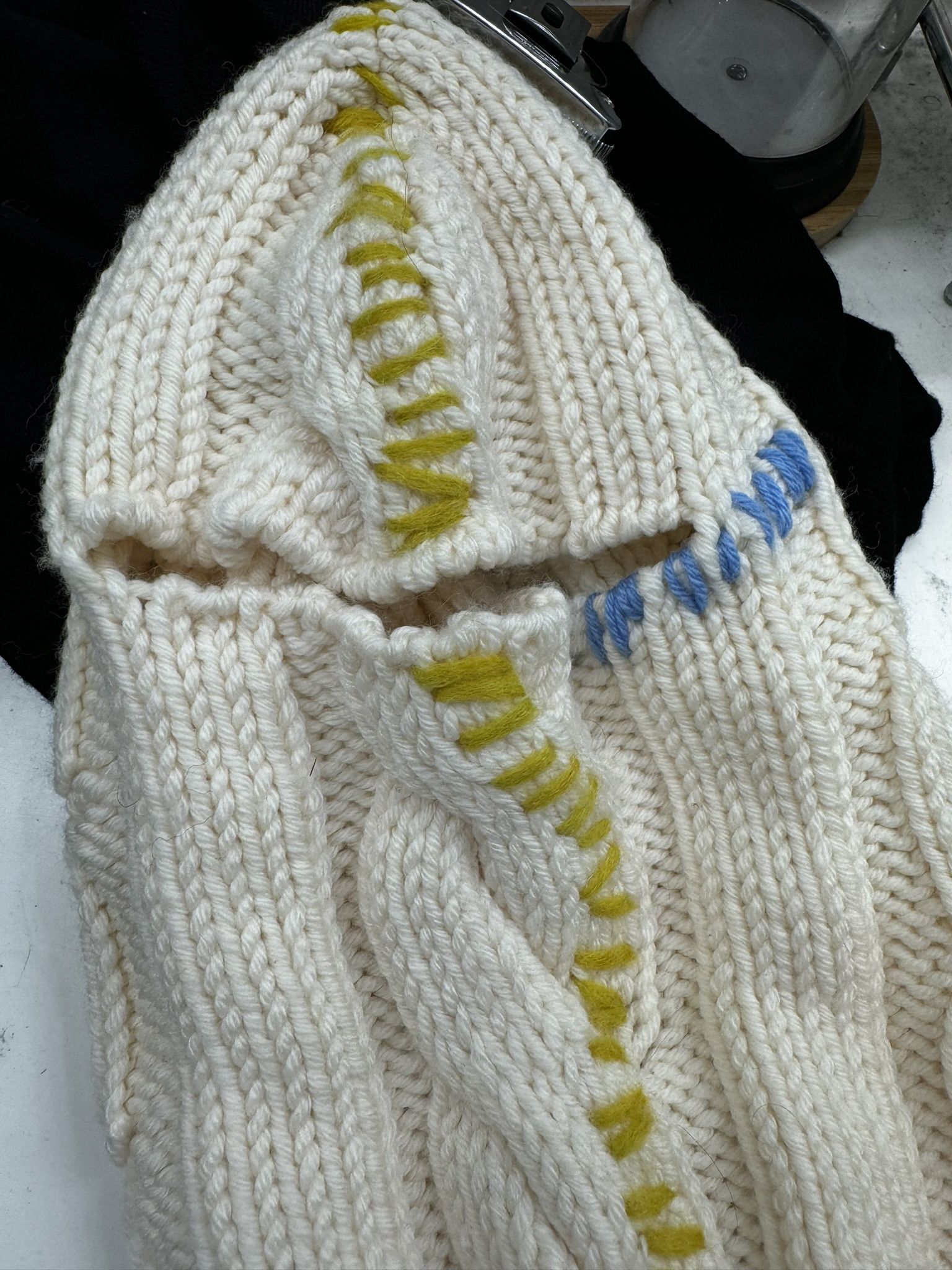 Marni MARNI Contrast-Stitched Knit Balaclava in CREAM MSRP $550 Size ONE SIZE - 2 Thumbnail