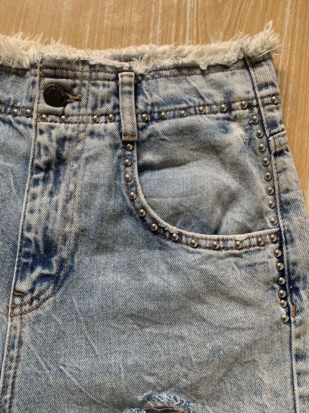 Designer × United Colors Of Benetton Distressed United Colors Of Benetton Stuck Denim Pant Size US 28 / EU 44 - 17 Thumbnail