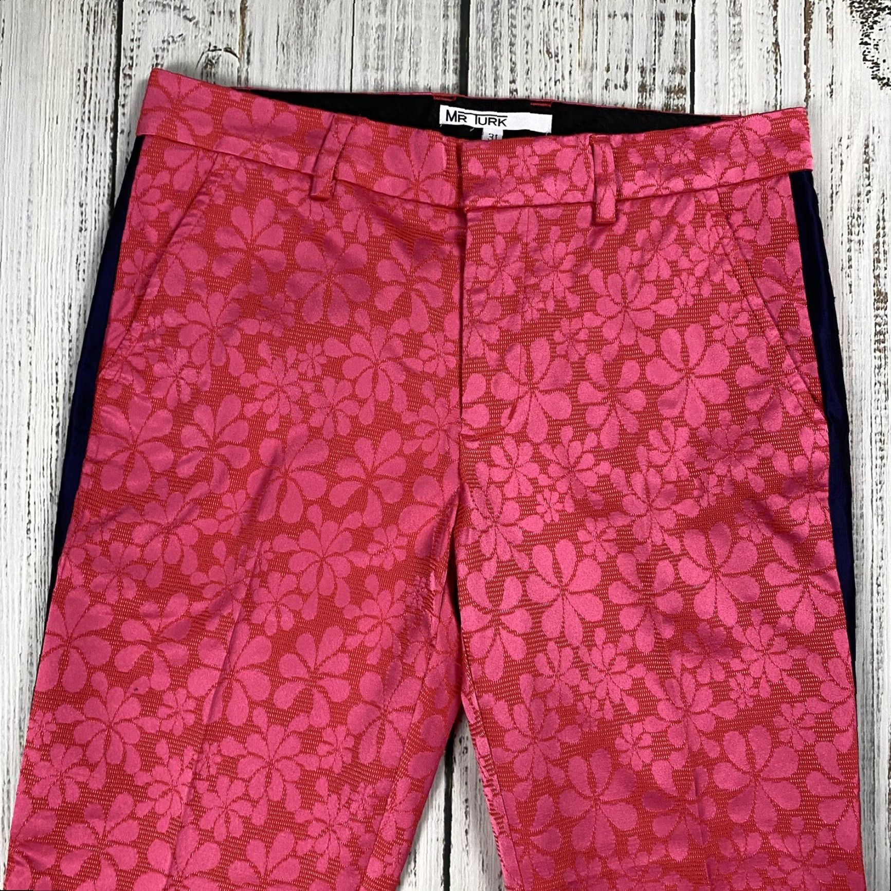 Mr Turk MR TURK Adrian Tux Pants 31 Slim Floral Tropical Pink 32x27 Casual Formal Mens Size US 31 - 2 Thumbnail