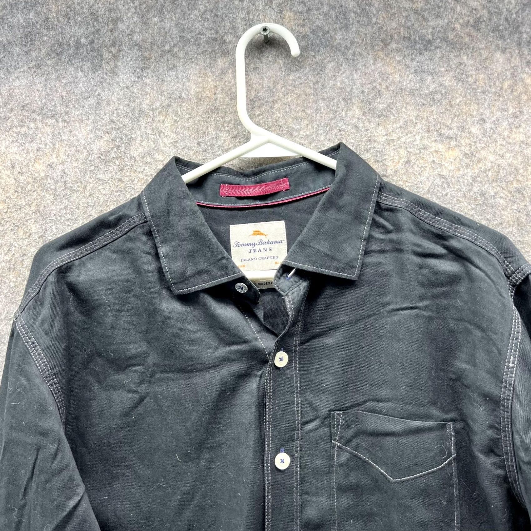 Tommy Bahama VINTAGE Tommy Bahama Shirt Men Large Black Button-Down Casual Dress Island Modern Size US L / EU 52-54 / 3 - 2 Thumbnail