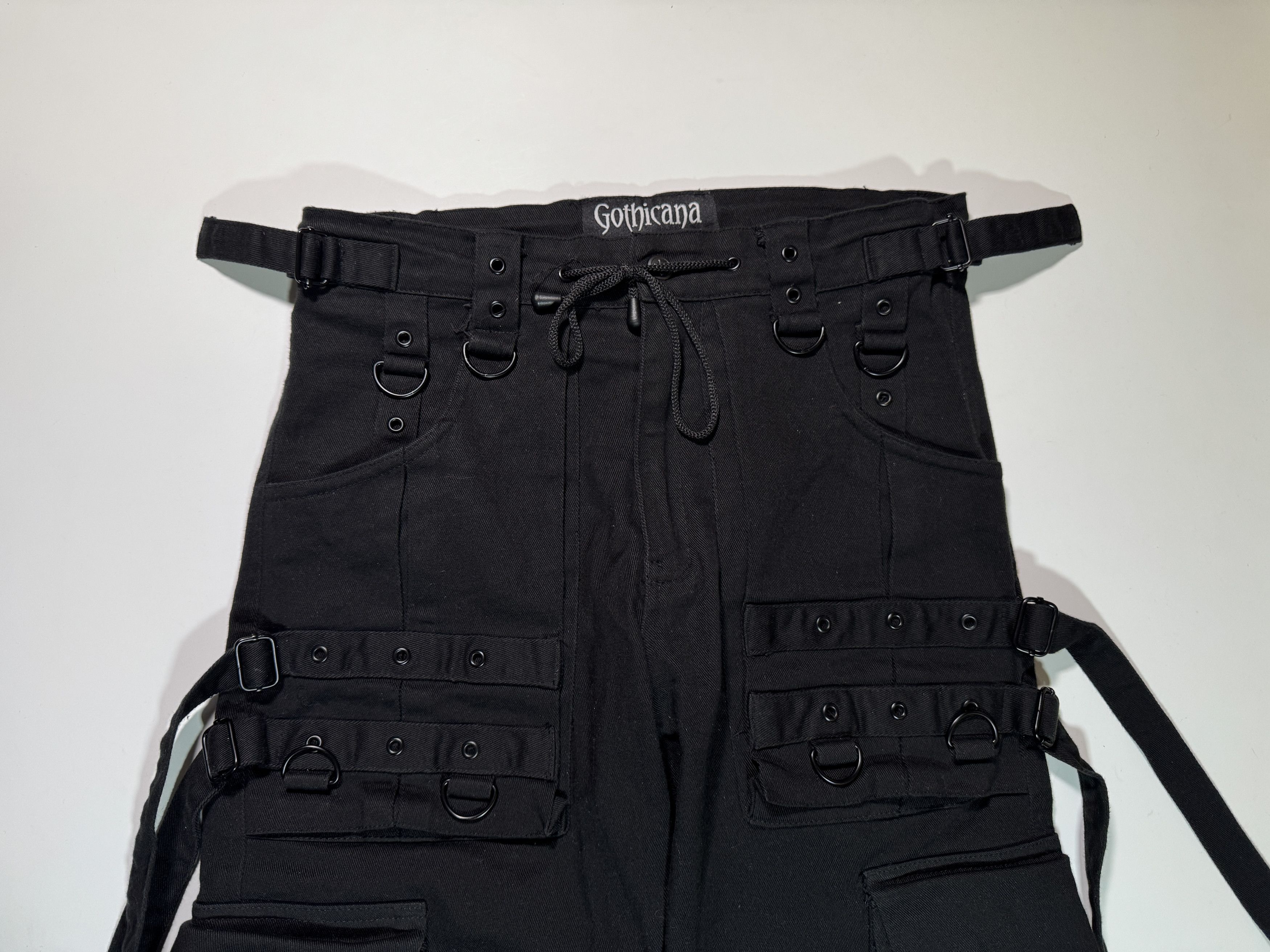 Japanese Brand Gothicana Pants Bondage Straps Avant-Garde Multipocket Cargo Size US 31 - 6 Thumbnail
