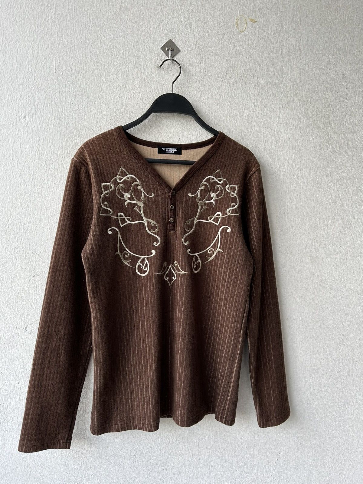 Tornado Mart Tornado Mart Tattoo Brown Long Sleeve Size US XS / EU 42 / 0 - 6 Thumbnail