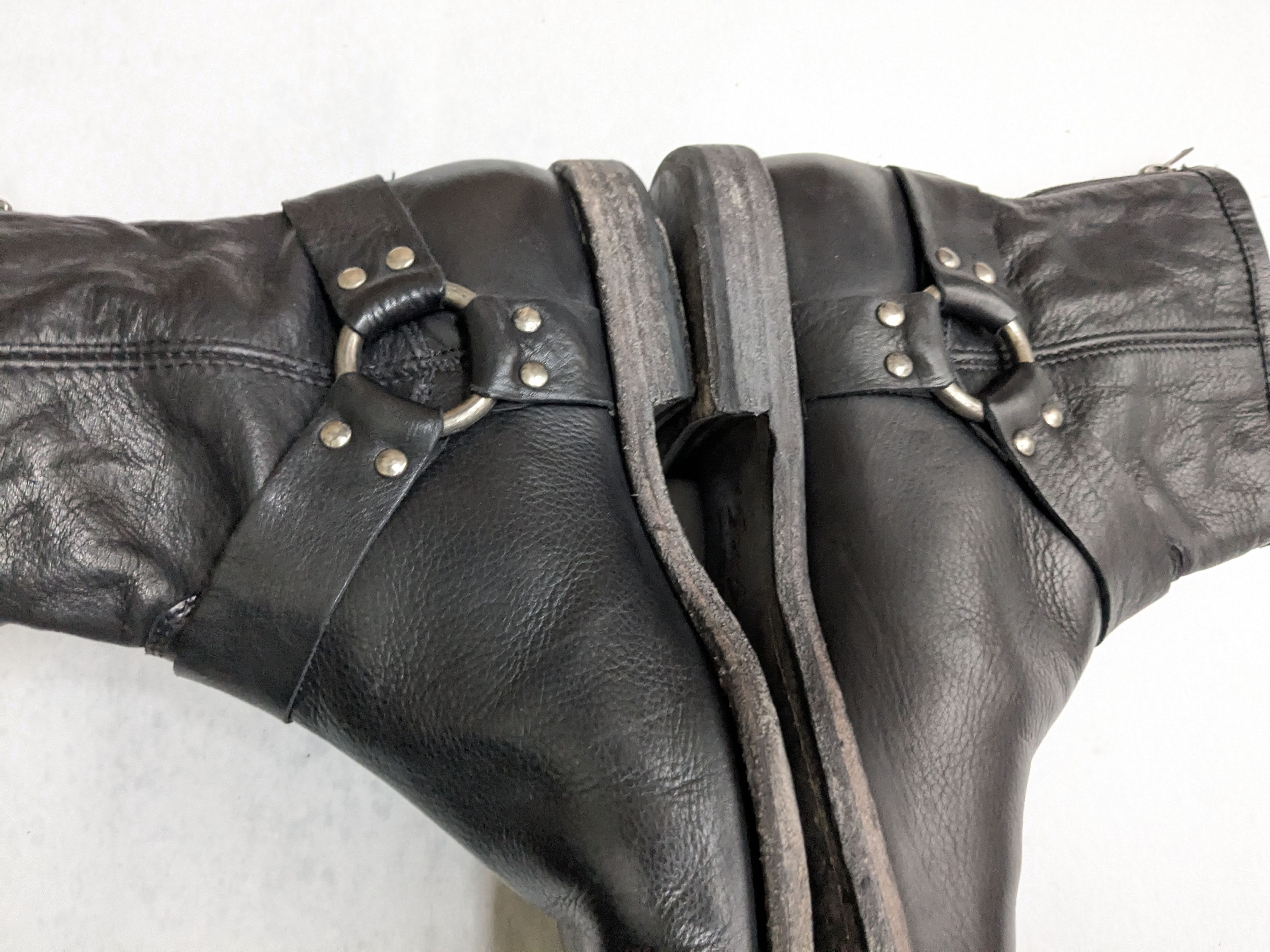 Frye Frye Harness Boots Black Leather 8.5 D Leather Buckle Size US 8.5 / EU 41-42 - 12 Thumbnail