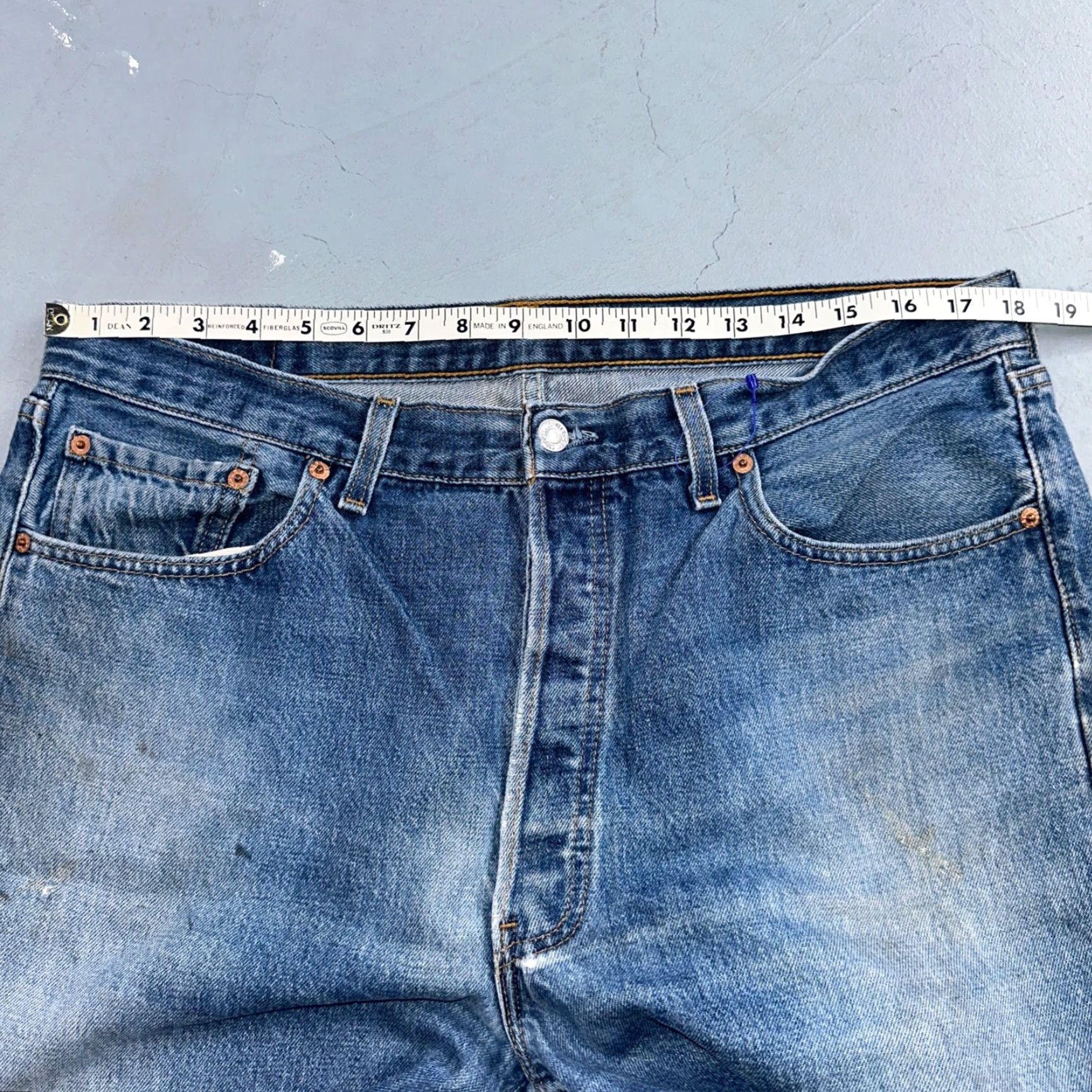 Levi's VINTAGE Levi's 501 Jeans 90s USA Light Blue Denim Straight 38x34 Regular Men Size US 38 / EU 54 - 7 Thumbnail