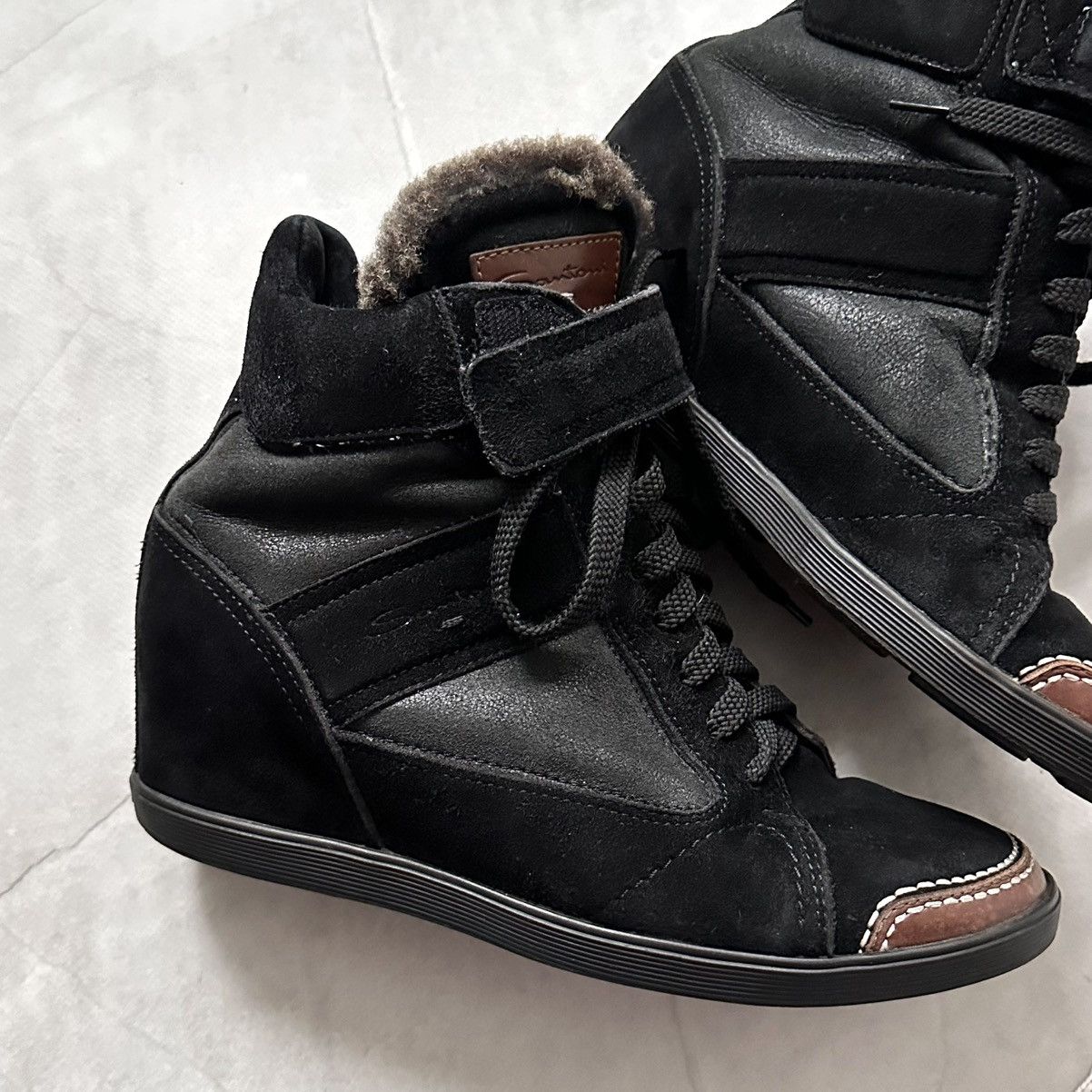 Isabel Marant Santoni Bekett Wedge Suede Fur Sneakers Isabel Marant Style Size US 7.5 / IT 37.5 - 2 Thumbnail