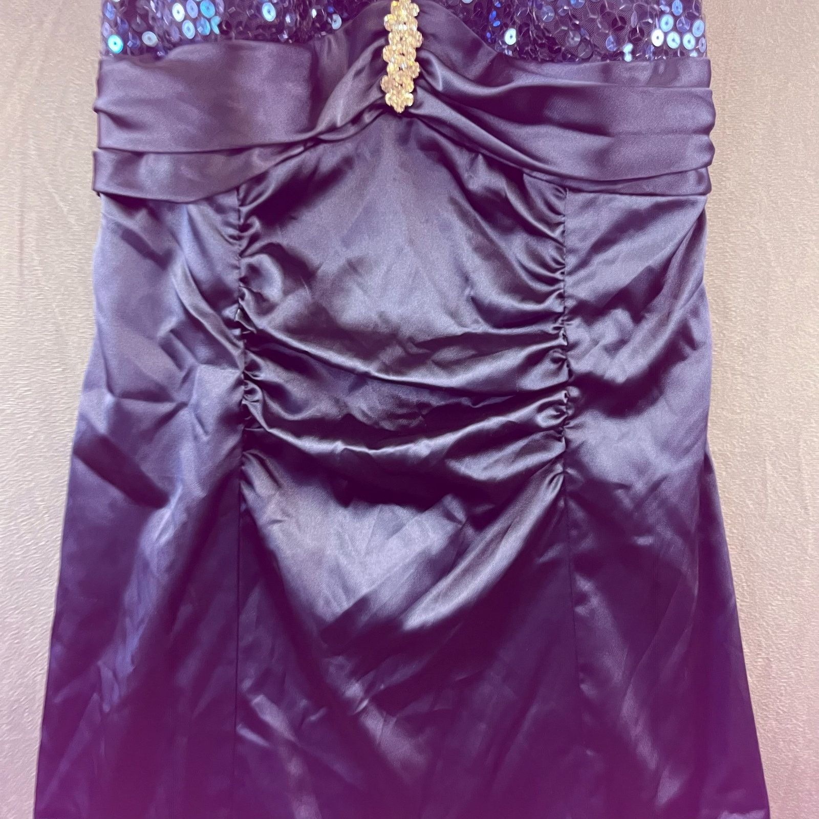 Other Size 13/14 Roberta Sequin Halter Dress Satin Formal Prom Size XL / US 12-14 / IT 48-50 - 8 Thumbnail