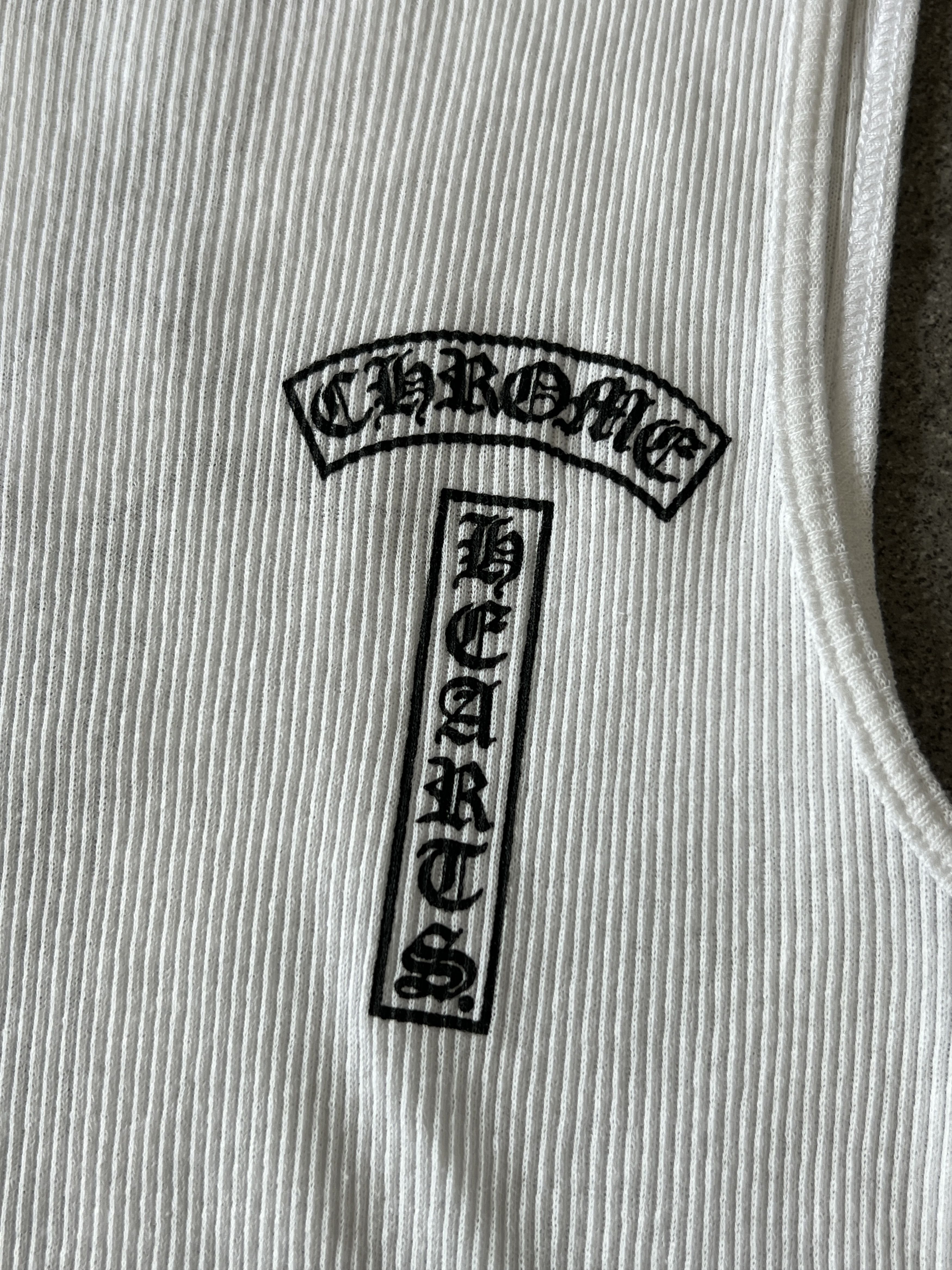 Chrome Hearts Chrome Hearts Rib Tank Cross Back Logo White Large Size US L / EU 52-54 / 3 - 3 Thumbnail