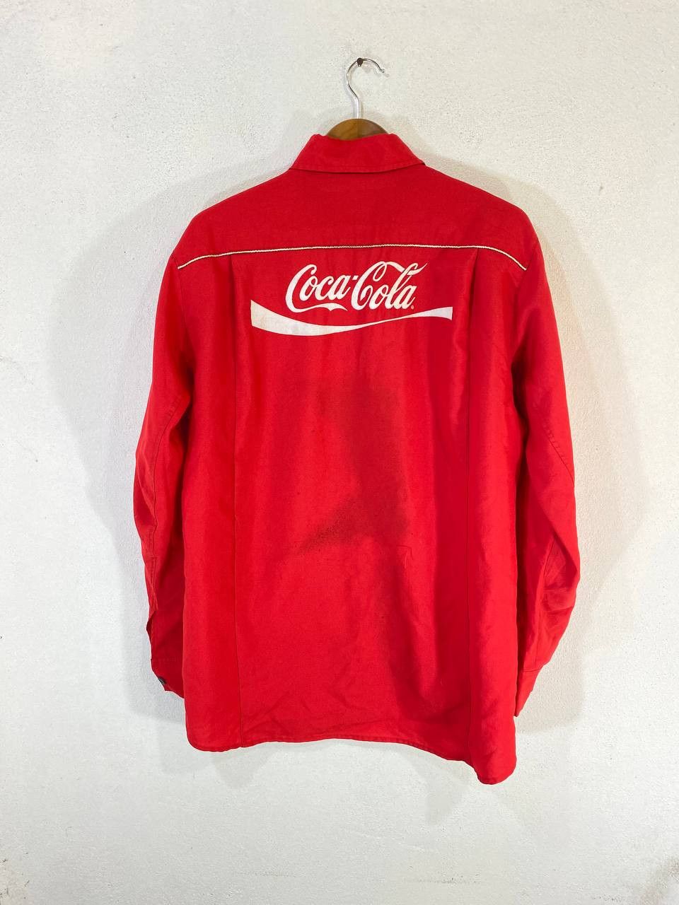 image of Avant Garde x Coca Cola Vintage Coca Cola Workers Shirt Embroided Logo in Red, Men's (Size XL)