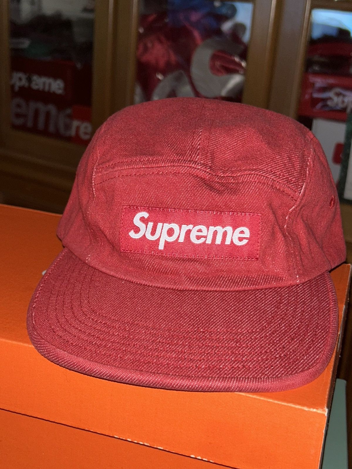 Supreme Supreme Denim Camp Cap Red SS18 NEW WITH TAGS Size ONE SIZE - 1 Thumbnail