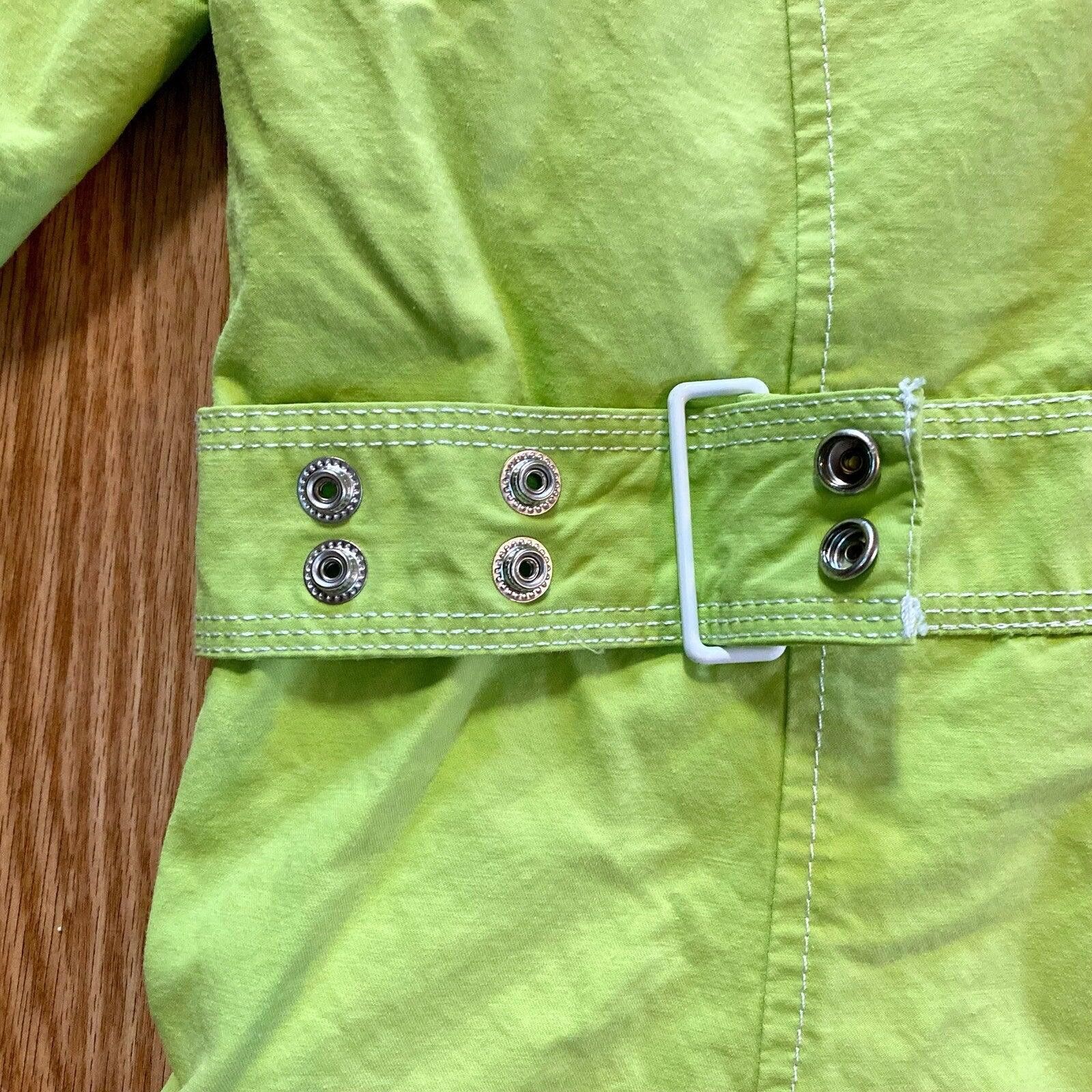 Eddie Bauer Eddie Bauer Lime Green Y2k Trench Coat Jacket Womens Small Size S / US 4 / IT 40 - 12 Thumbnail