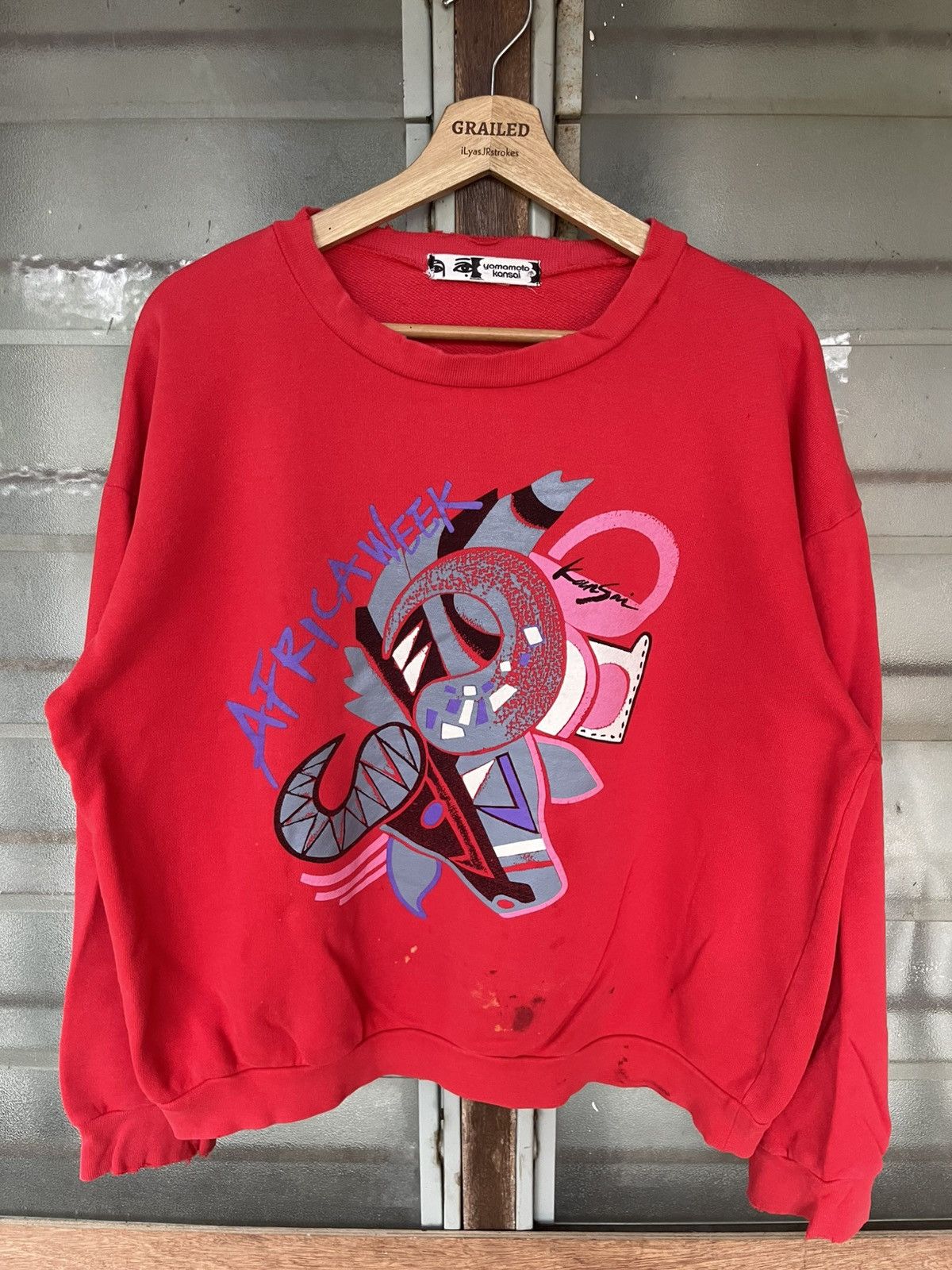 Kansai Yamamoto Vintage Kansai Yamamoto Africa Week Sweatshirt Size US M / EU 48-50 / 2 - 1 Thumbnail