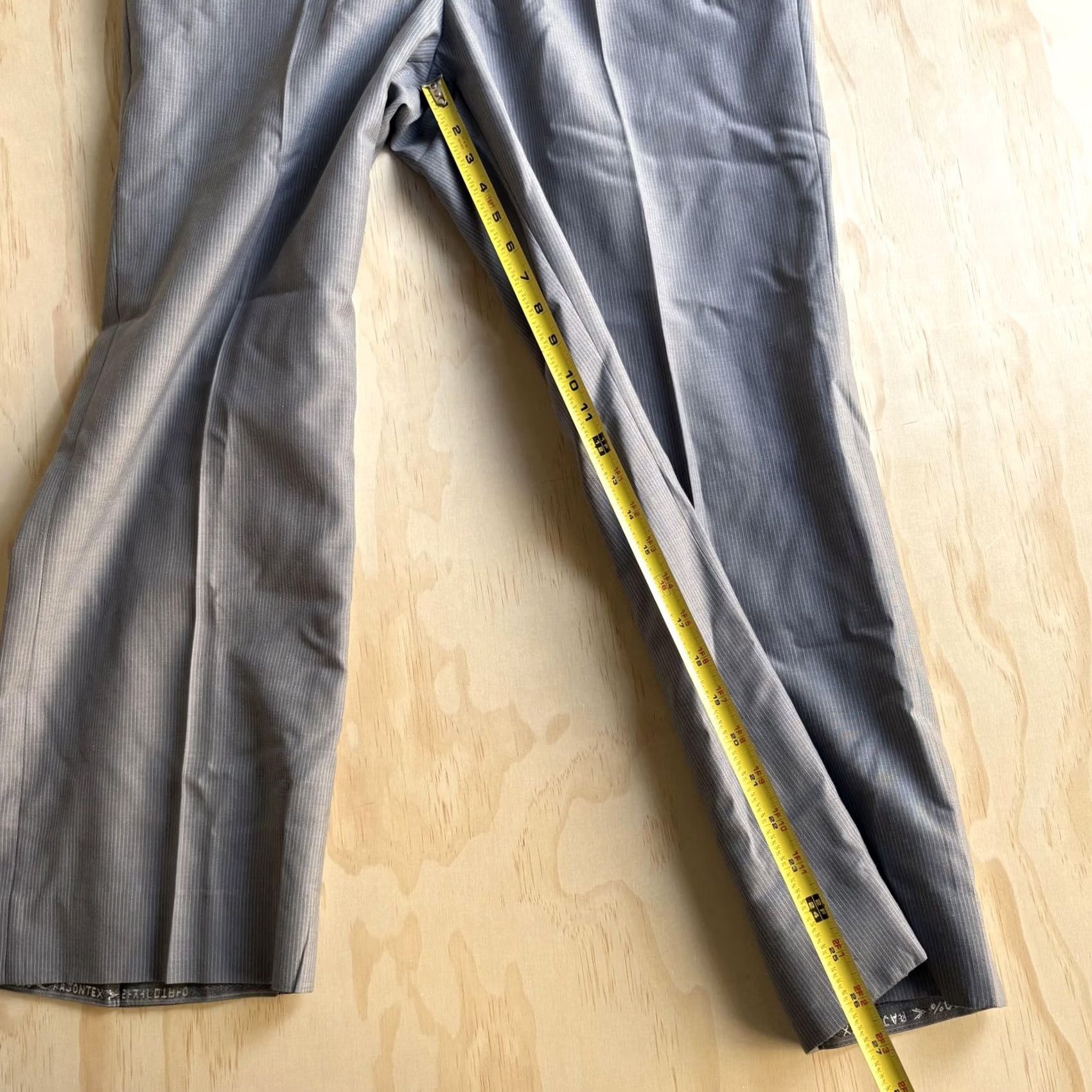 Vintage Vintage Gray Stripe Dress Pants Mens 36x27 Straight Leg Flat Front Workwear Pants Size US 36 / EU 52 - 7 Thumbnail