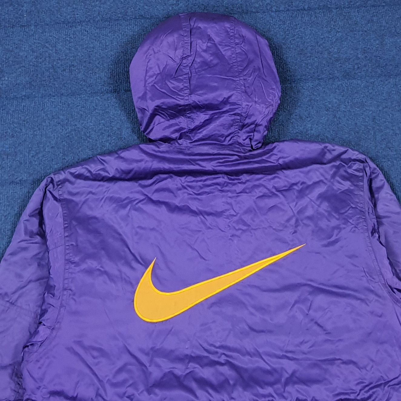 Vintage 90s Nike Big Swoosh Parka Jacket For Kids C289N4