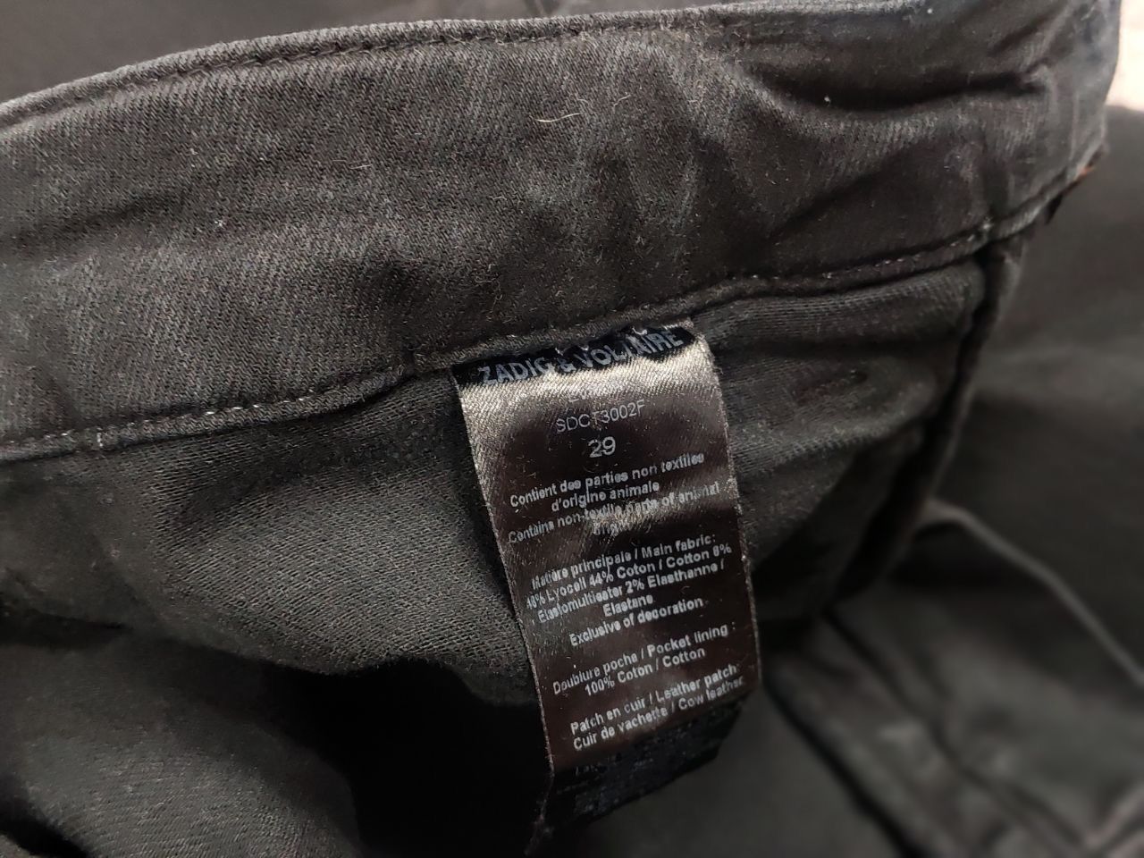 Zadig & Voltaire Zadig & Voltaire designer Black Denim Jeans straight fit Size 29" - 16 Thumbnail