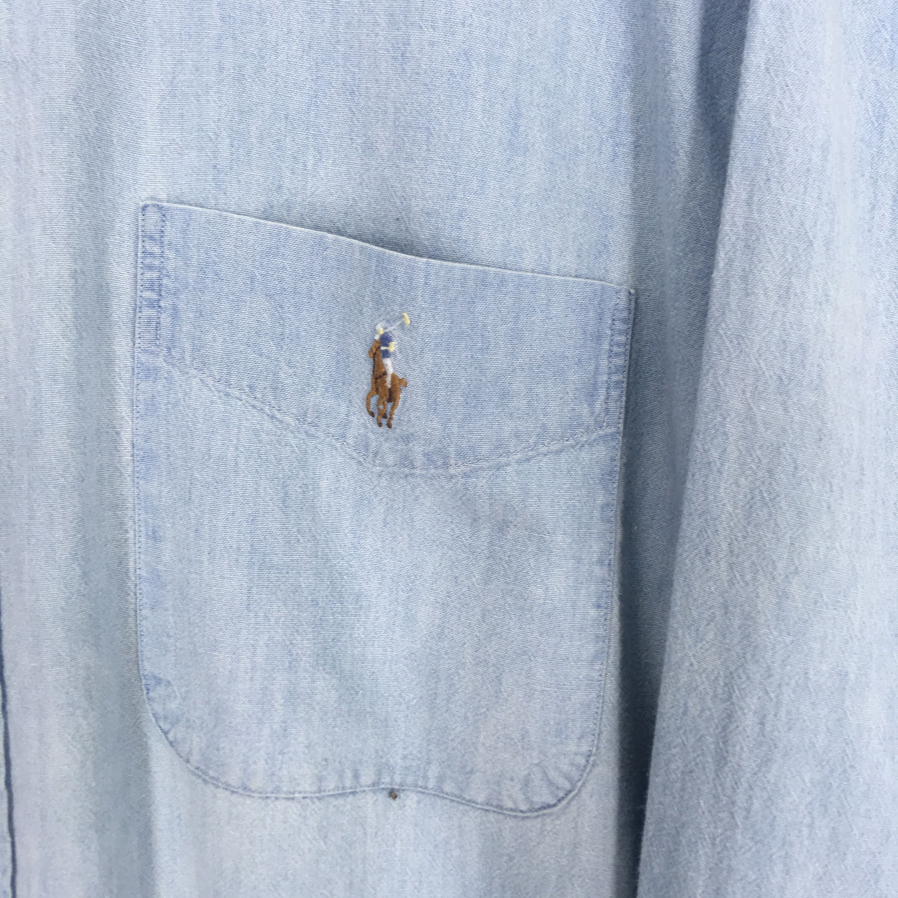 Polo Ralph Lauren Vintage 90s Polo Ralph Lauren Denim Polo Pony Jeans Shirt Size US XL / EU 56 / 4 - 5 Thumbnail