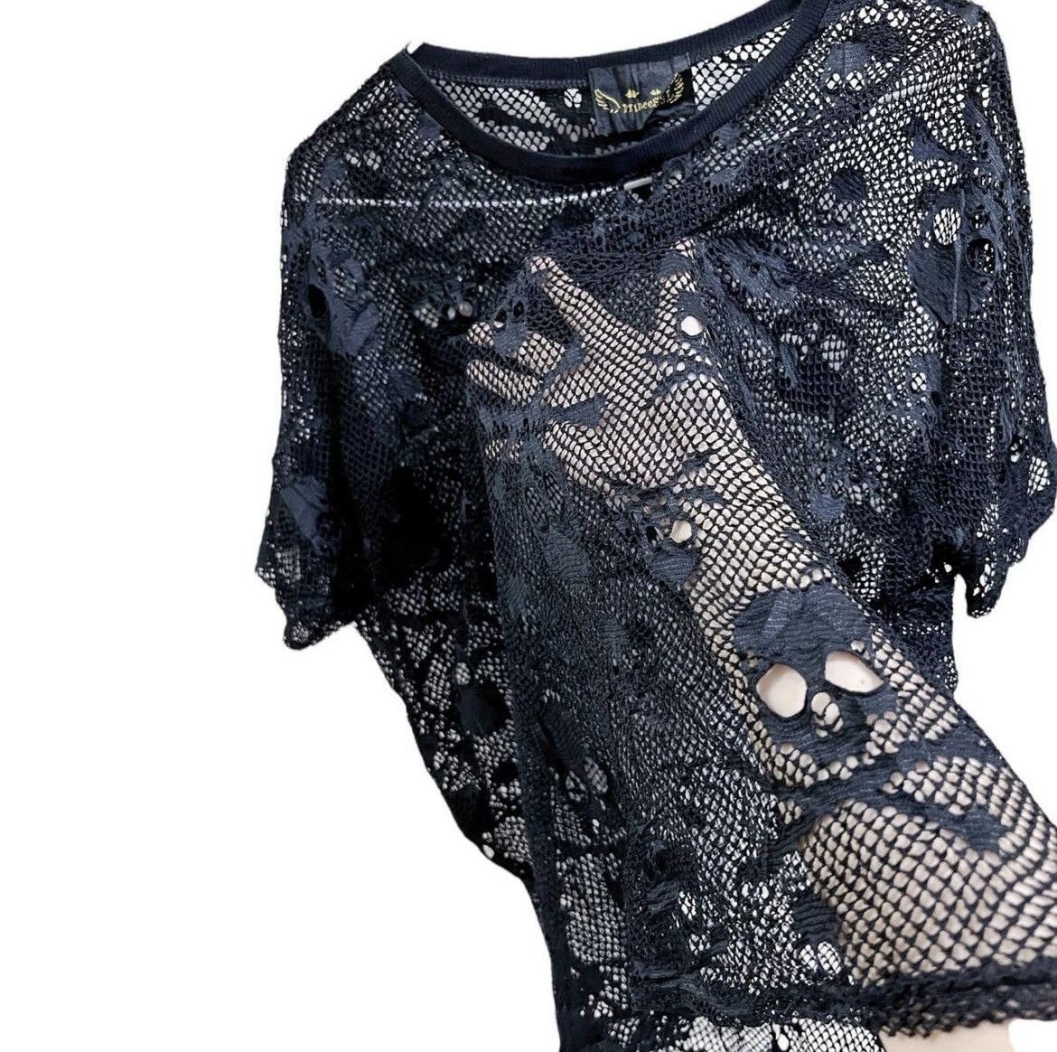 Japanese Brand Rare gothic punk skull mesh top ☠️➕ Size US M / EU 48-50 / 2 - 3 Thumbnail