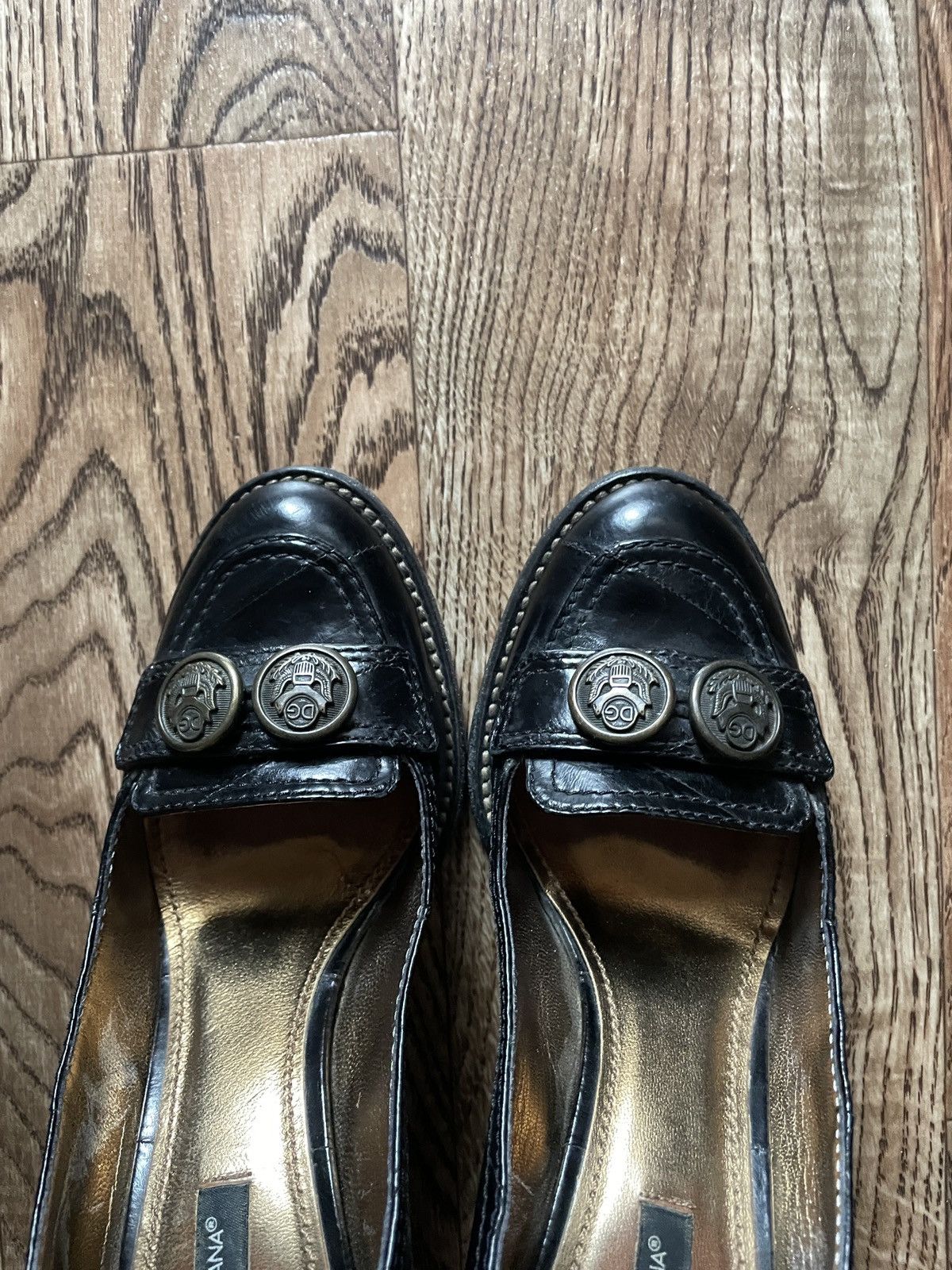 Dolce & Gabbana Dolce Gabbana Black Leather Platform Heels Size:36 Size US 6 / IT 36 - 3 Thumbnail