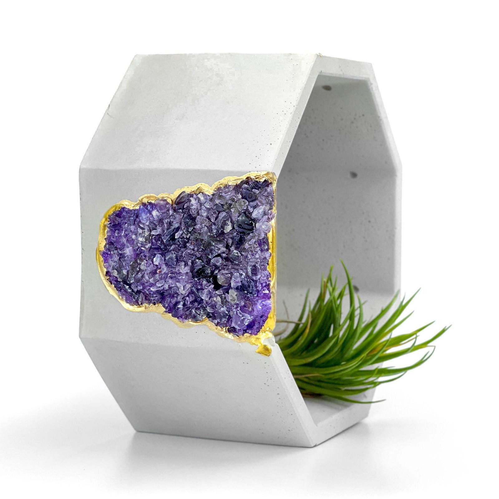 Other Large Geode Planter | Big Amethyst Crystal Planter Pot gift Size ONE SIZE - 6 Thumbnail