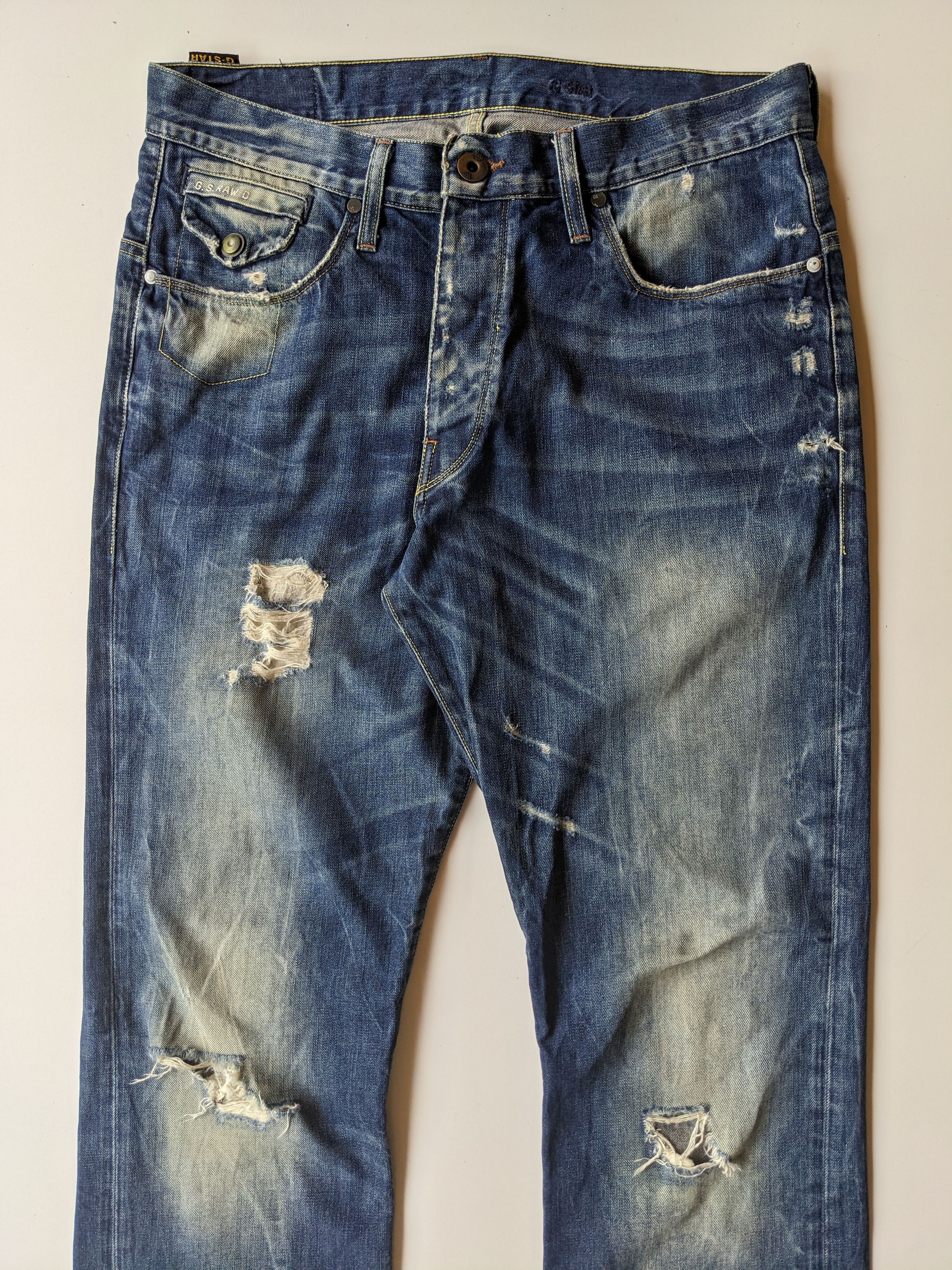 G-Star G-Star Raw 3301 faded distressed jeans Size US 34 / EU 50 - 3 Thumbnail