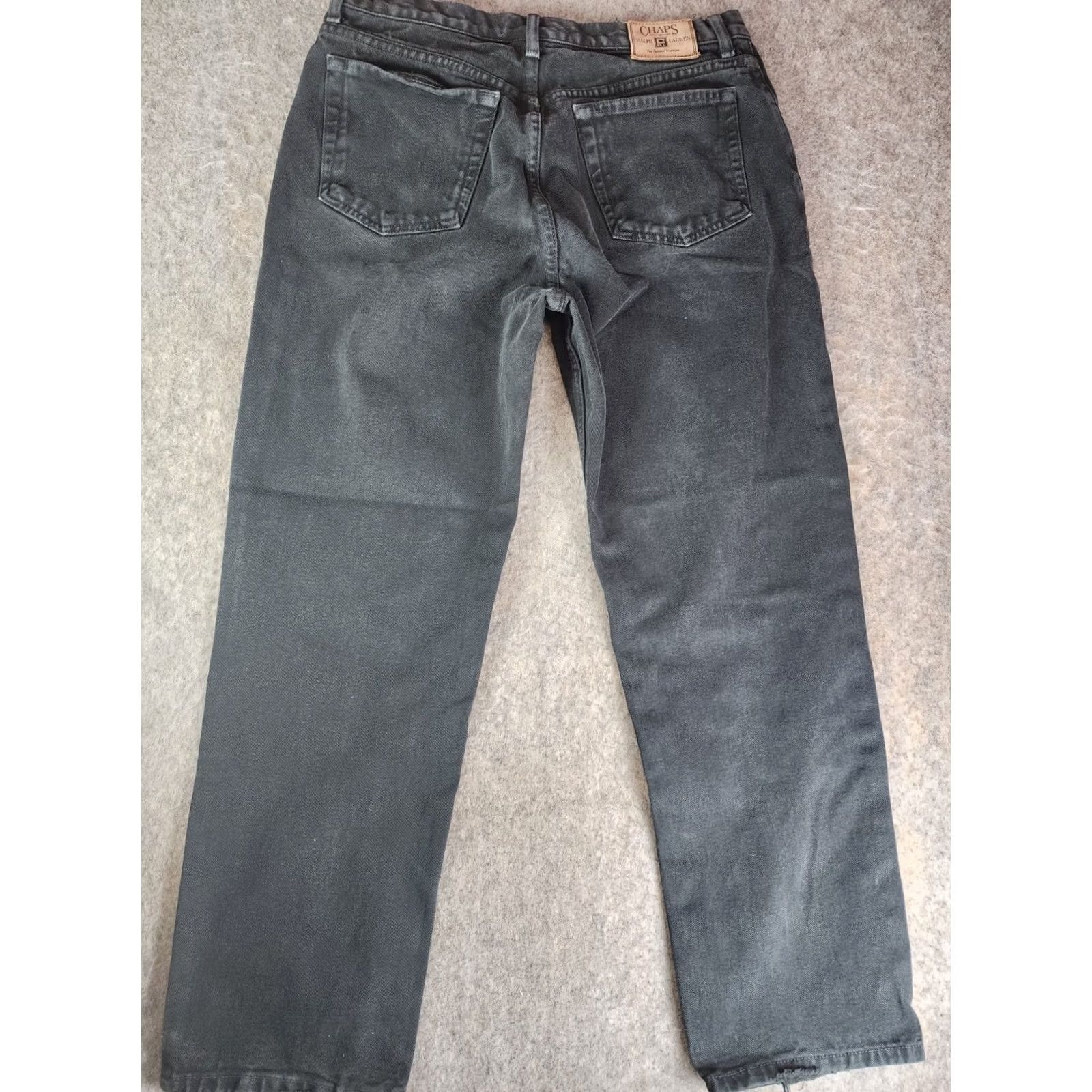 Chaps Chaps Ralph Lauren Jeans Men 34 x 30 Black Denim Straight Leg Vintage No holes 5-Pocket Logo, USA, Regular Fit, Cotton Denim Jeans Size US 34 / EU 50 - 4 Thumbnail