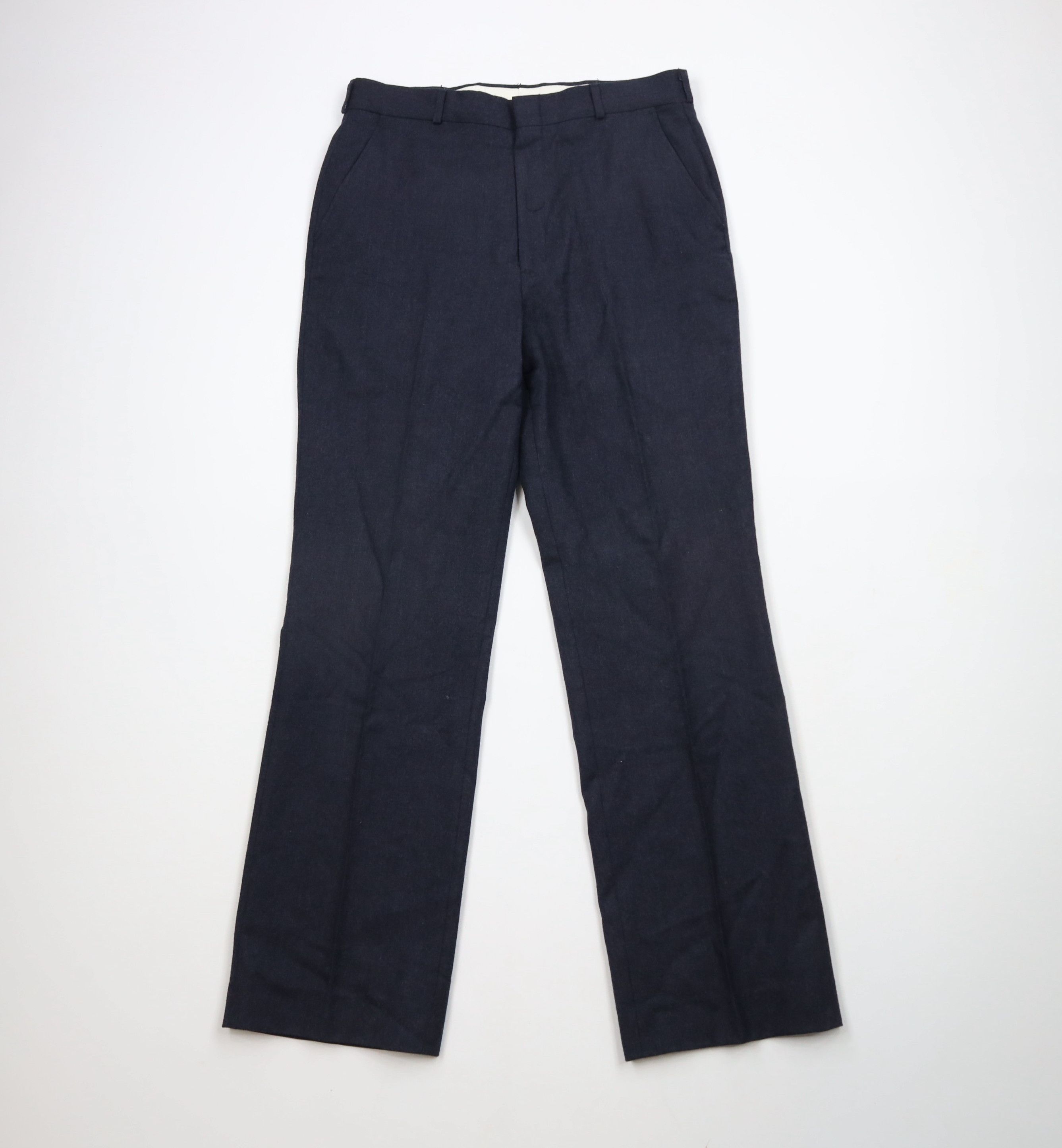 Vintage Vintage 90s Streetwear Wool Wide Leg Chino Pants Blue USA Size US 32 / EU 48 - 1 Thumbnail