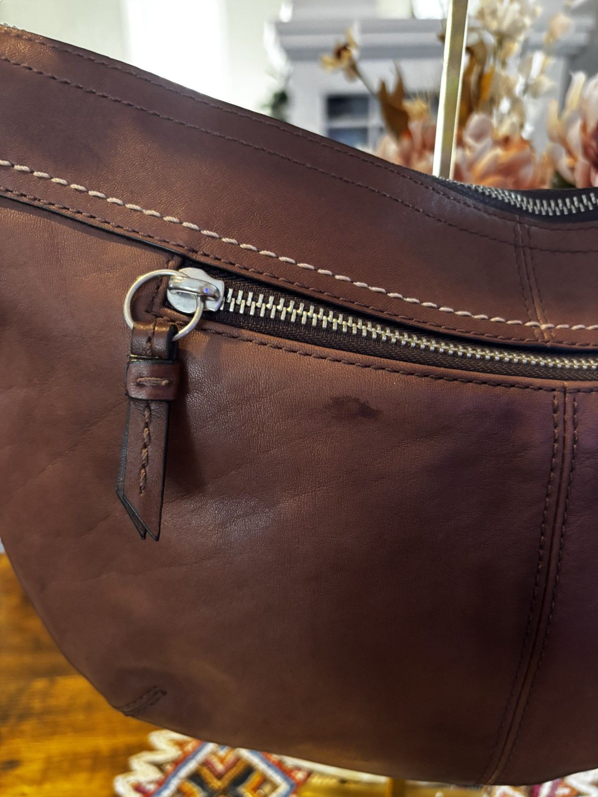Coach Coach Y2K Brown Leather Pleated Hobo Bag Size ONE SIZE - 7 Thumbnail