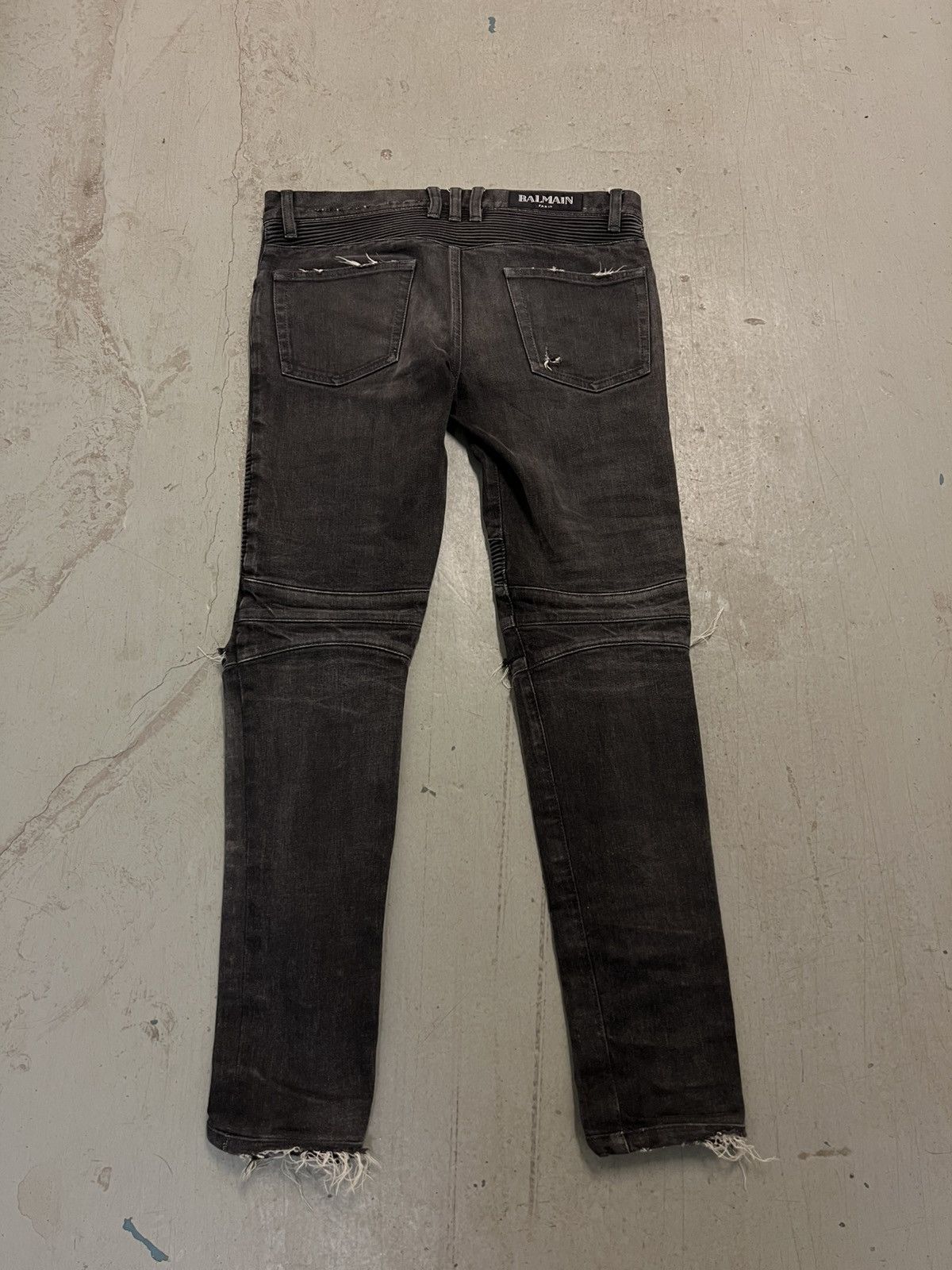 Balmain Distressed Balmain Biker Denim Size US 29 - 7 Thumbnail