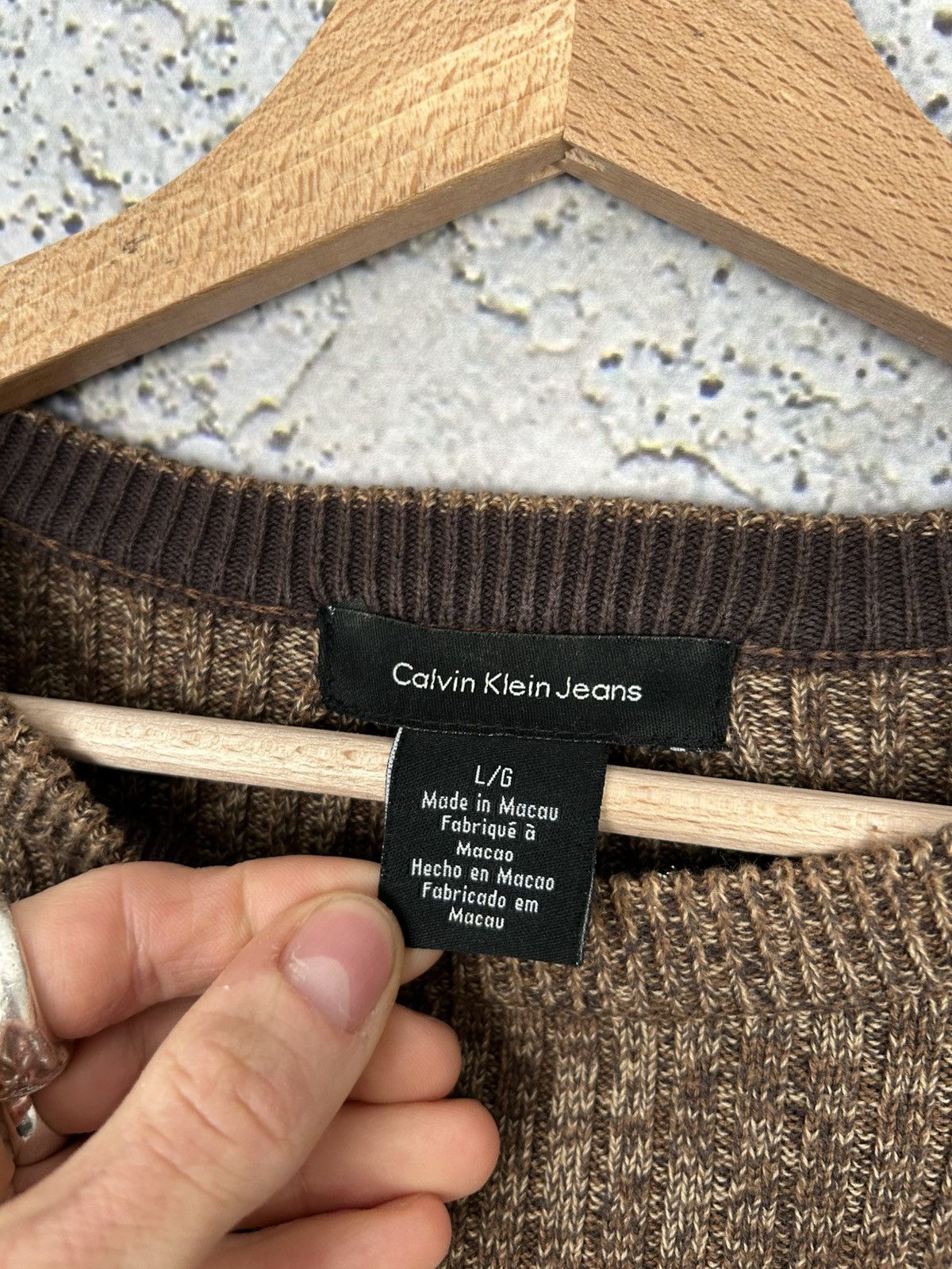 Calvin Klein Vintage Calvin Klein Jeans Brown Stripe Knit Sweater 90s Size US L / EU 52-54 / 3 - 5 Thumbnail