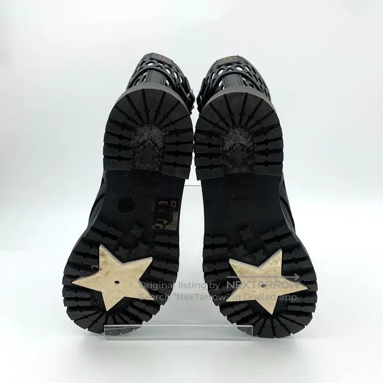 Dior Dior Black hollow mesh leather lace-up mid-boots Size US 5.5 / IT 35.5 - 5 Thumbnail