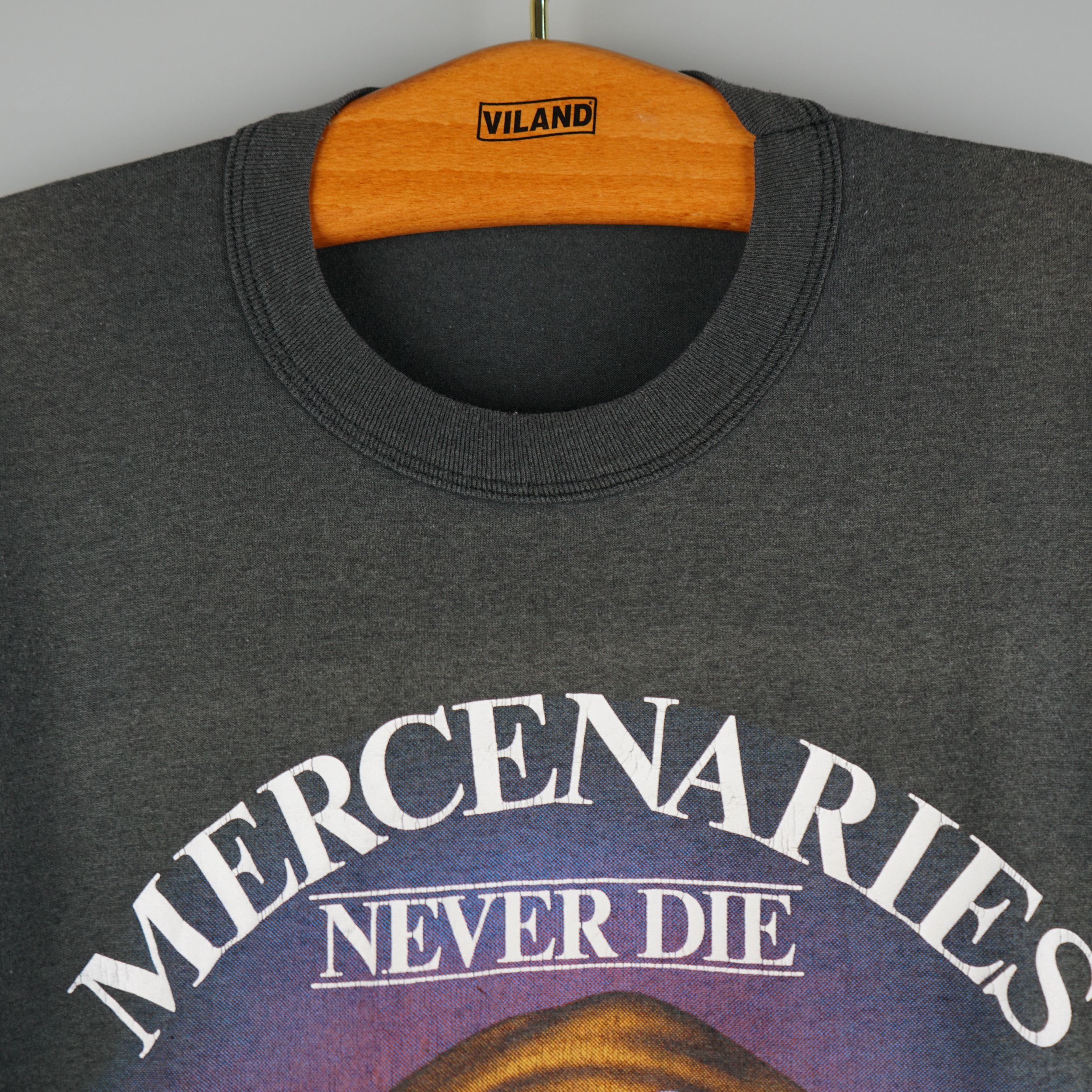 Harley Davidson × Vintage 1990s Mercenaries Never Die T-Shirt 3D Emblem Size US L / EU 52-54 / 3 - 5 Thumbnail