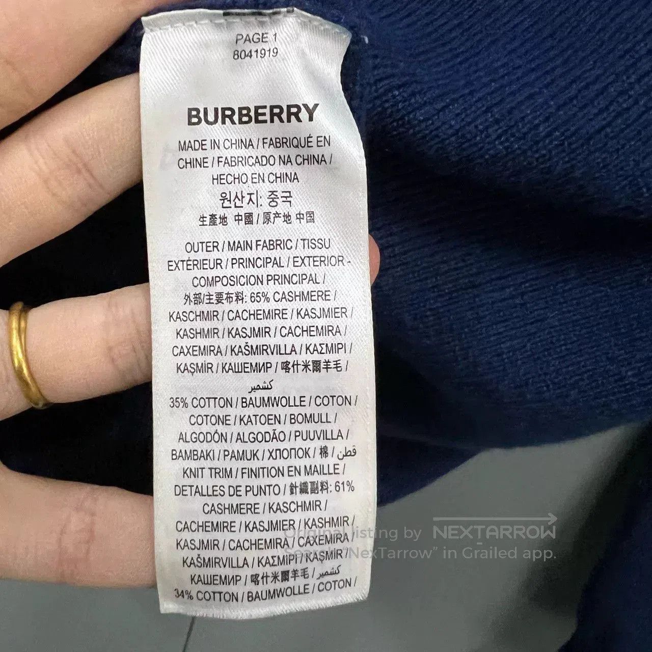 Burberry Burberry Dark Blue Logo Embroidered Knit Sweater. Size US S / EU 44-46 / 1 - 4 Thumbnail