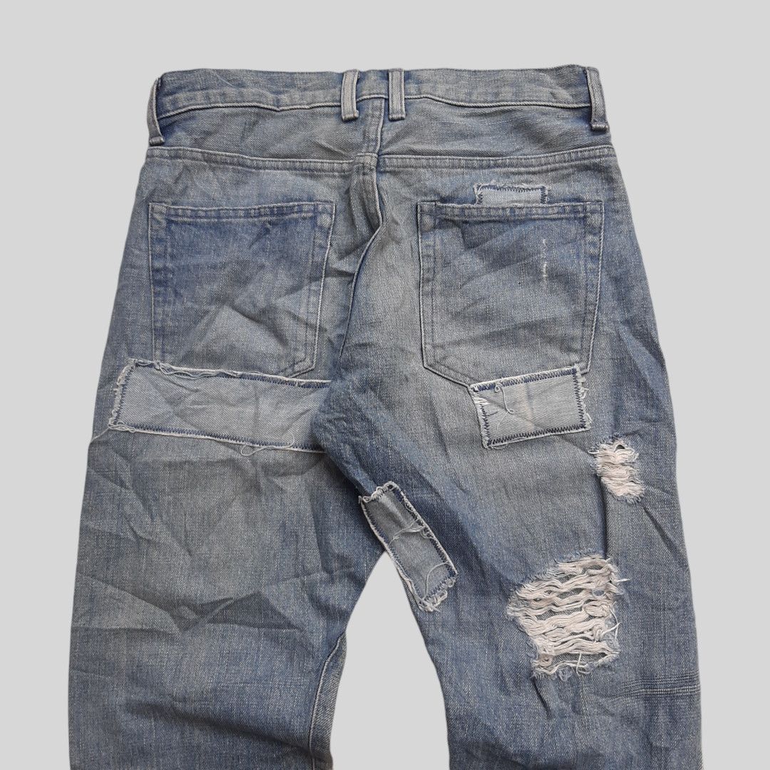 Hysteric Glamour × Le Grande Bleu (L.G.B.) × Tornado Mart Inpaichthys Kerri trashed patch work selvedge jean Size US 28 / EU 44 - 4 Thumbnail
