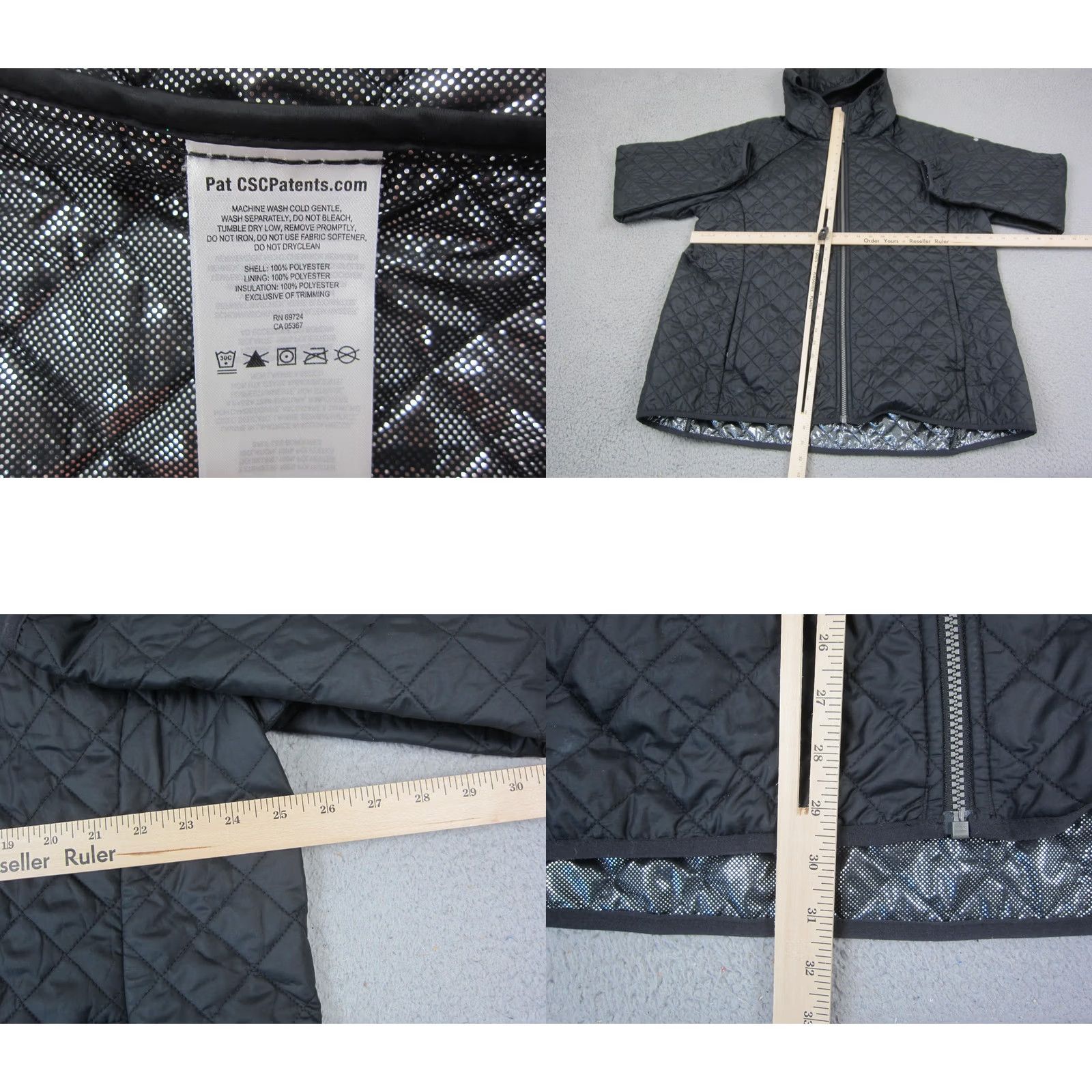 Vintage Columbia Jacket Women 2X Black Full Zip Omni-Heat Quilted Hooded Casual Hiking Jacket Size XXL / US 16-18 / IT 52-54 - 8 Thumbnail