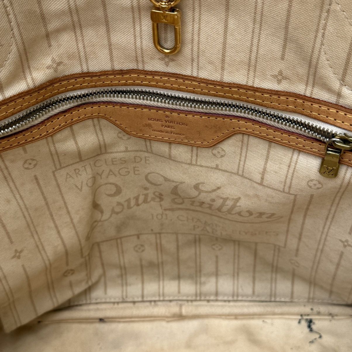 Louis Vuitton Louis Vuitton Neverfull MM in Damier Azur Tote Size ONE SIZE - 7 Thumbnail