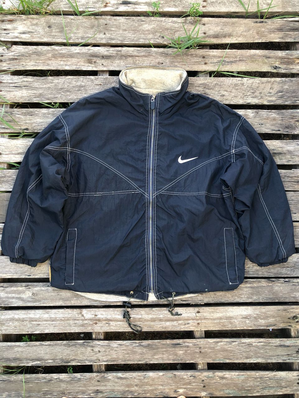 Nike × Vintage Vintage 90s Nike Air Jordan Big Logo Reversible Jacket Size US L / EU 52-54 / 3 - 2 Thumbnail