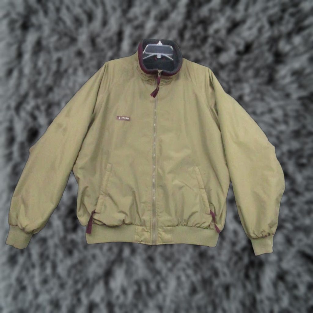 Vintage VINTAGE Columbia Jacket Beige XL Nylon Made USA Jacket Mens BOMBEr? Size US XL / EU 56 / 4 - 1 Thumbnail