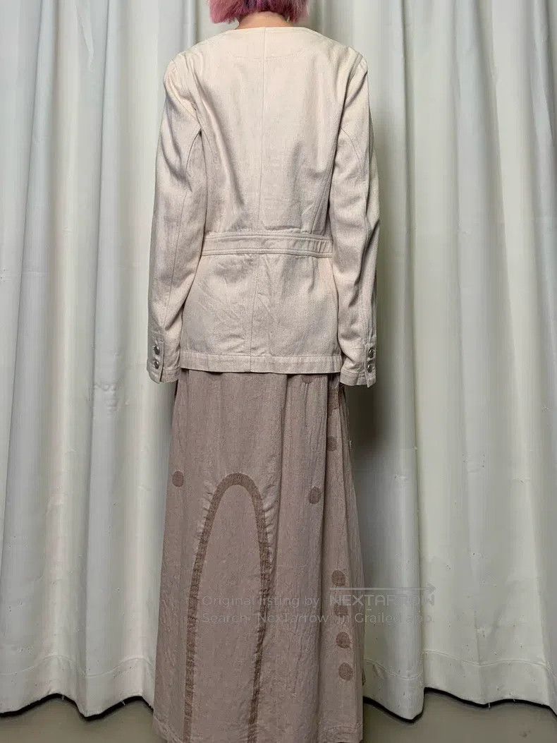 Issey Miyake Vintage Linen-Denim Silver-Button Coat