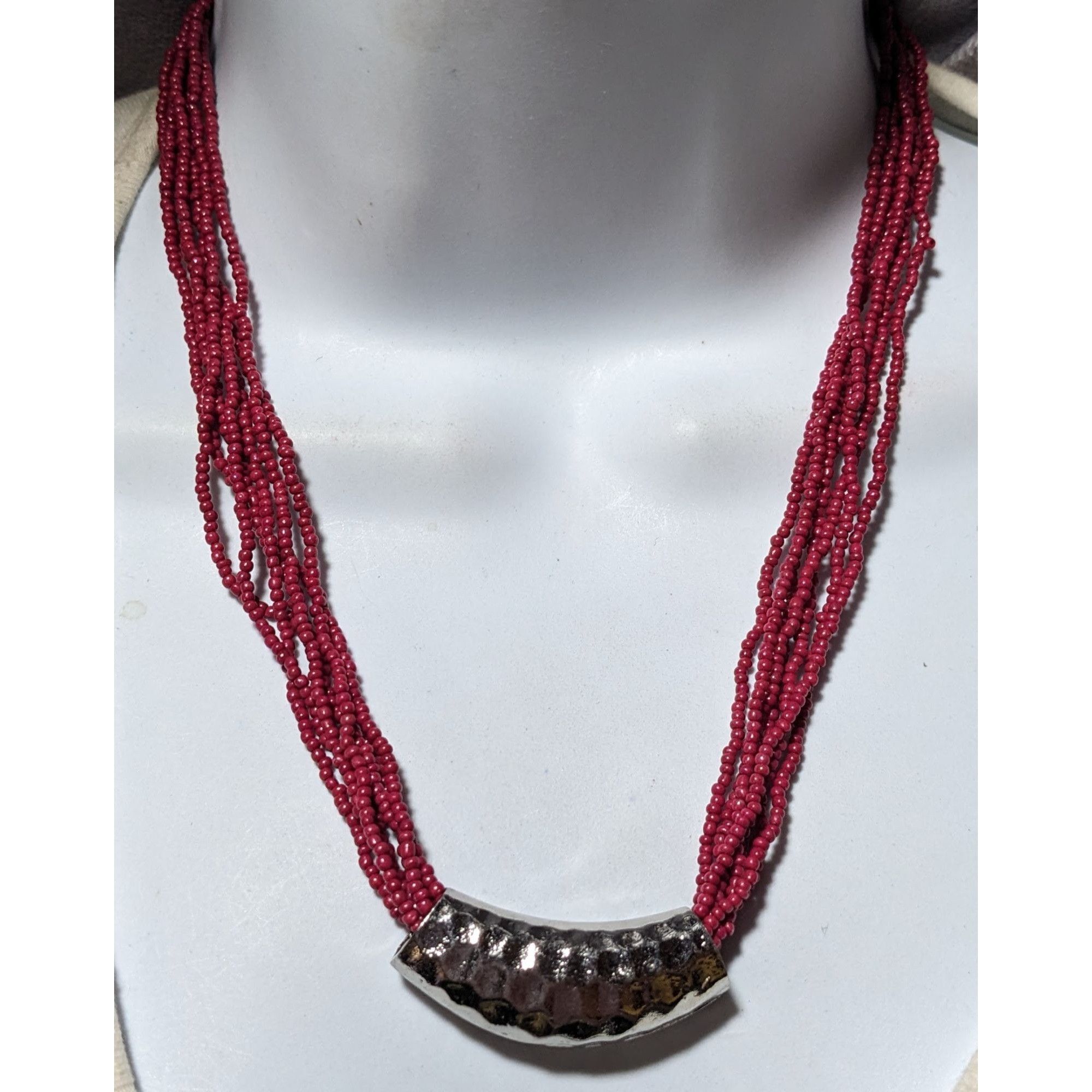 Other Red And Silver Beaded Multistrand Necklace Size ONE SIZE - 5 Thumbnail