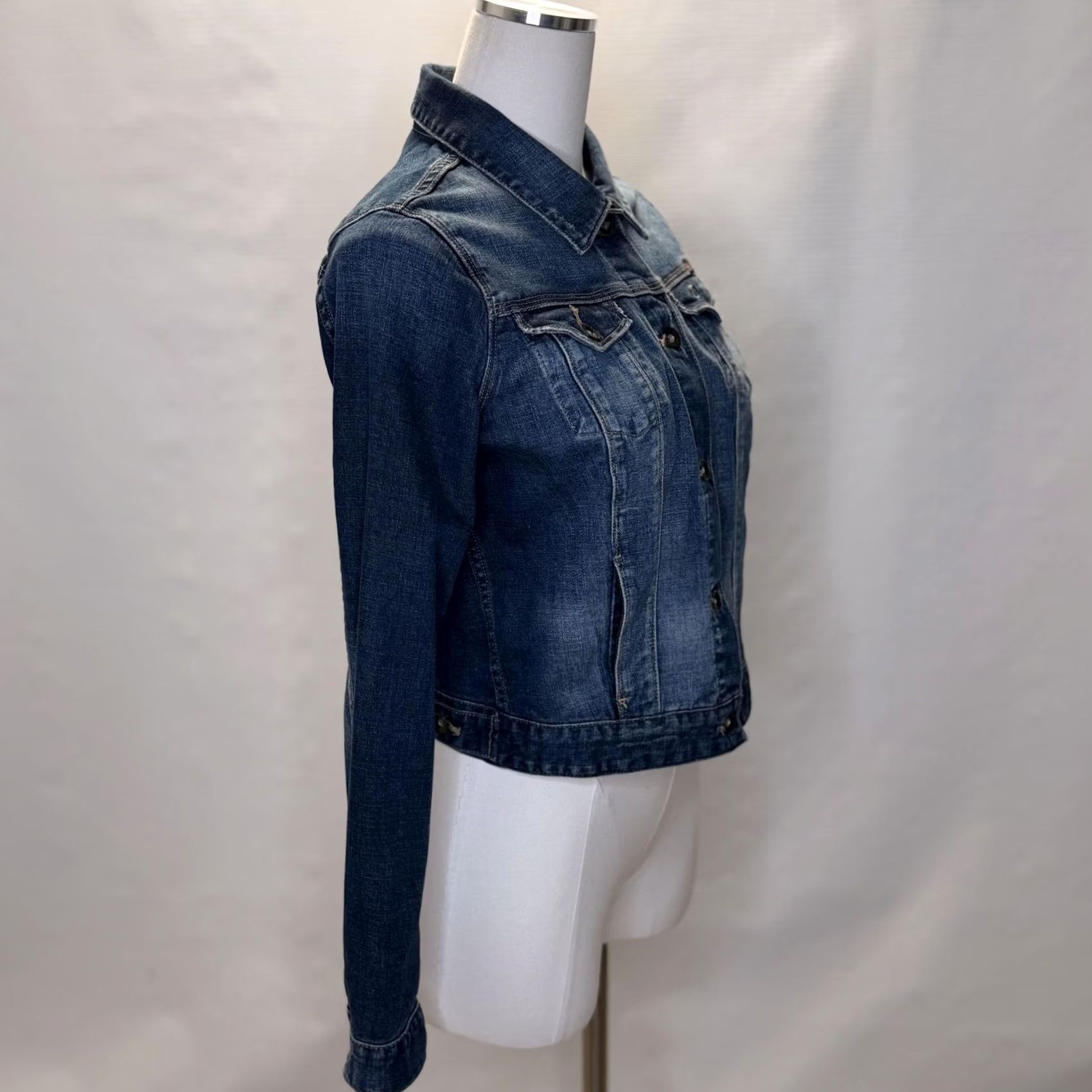 Lucky Brand Lucky Brand Pixie Denim Jacket Womens Medium Blue Jean Button Front Pockets Size 32" / US 10 / IT 46 - 2 Thumbnail