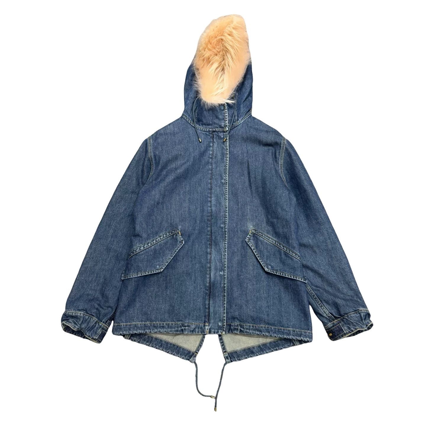 Yves Salomon Yves Salomon Army Fur Lined Denim Jacket Size 36 Size XS / US 0-2 / IT 36-38 - 1 Thumbnail