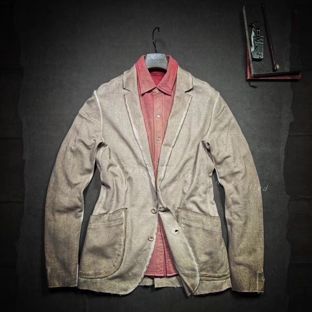 Giorgio Brato Giorgio Brato Men's Distressed Slim Patchwork Leather Suit Size US S / EU 44-46 / 1 - 1 Thumbnail